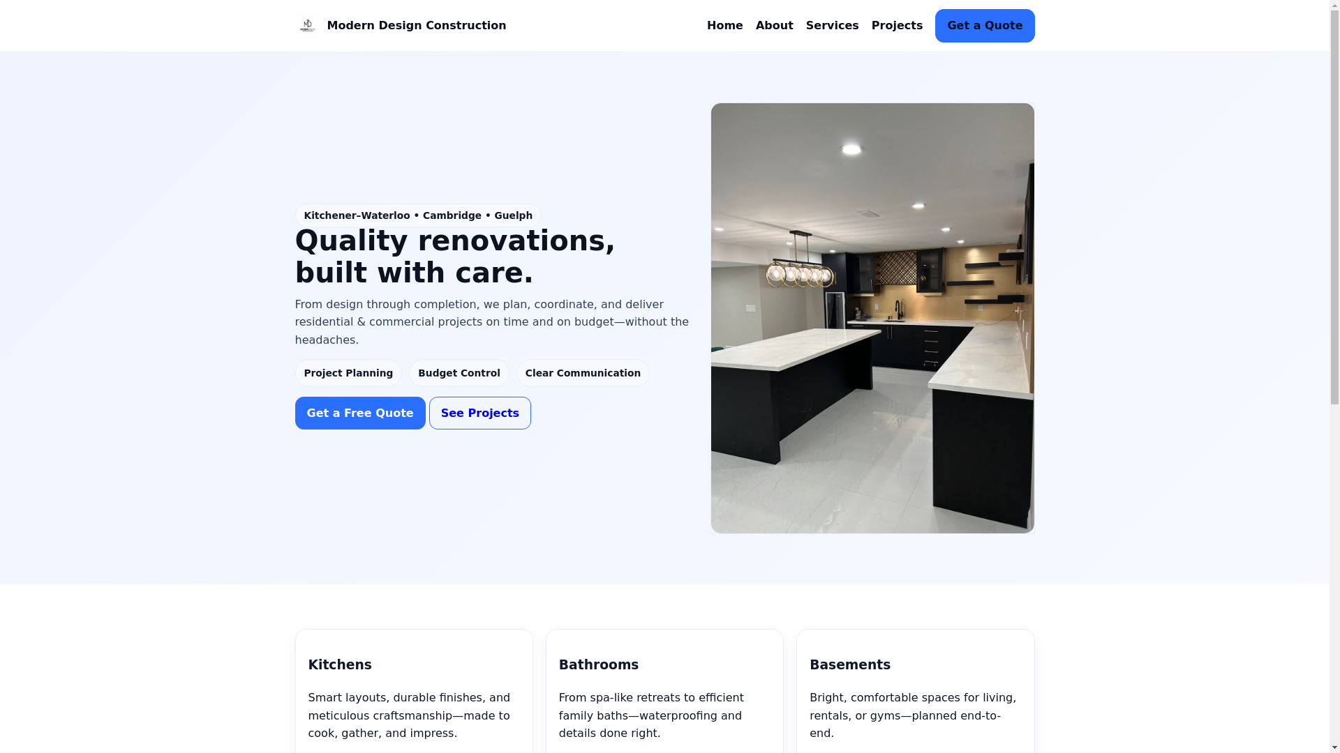 website screenshot of https://moderndesignconstruction.pages.dev/