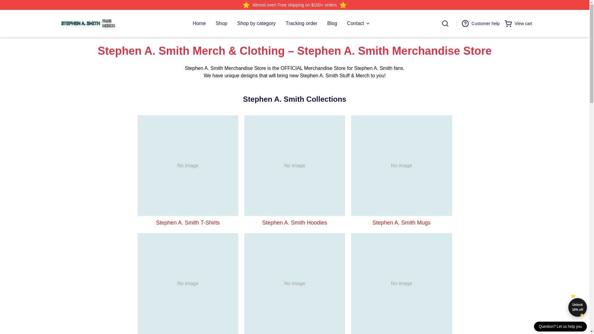 website screenshot of https://stephenasmith.shop/