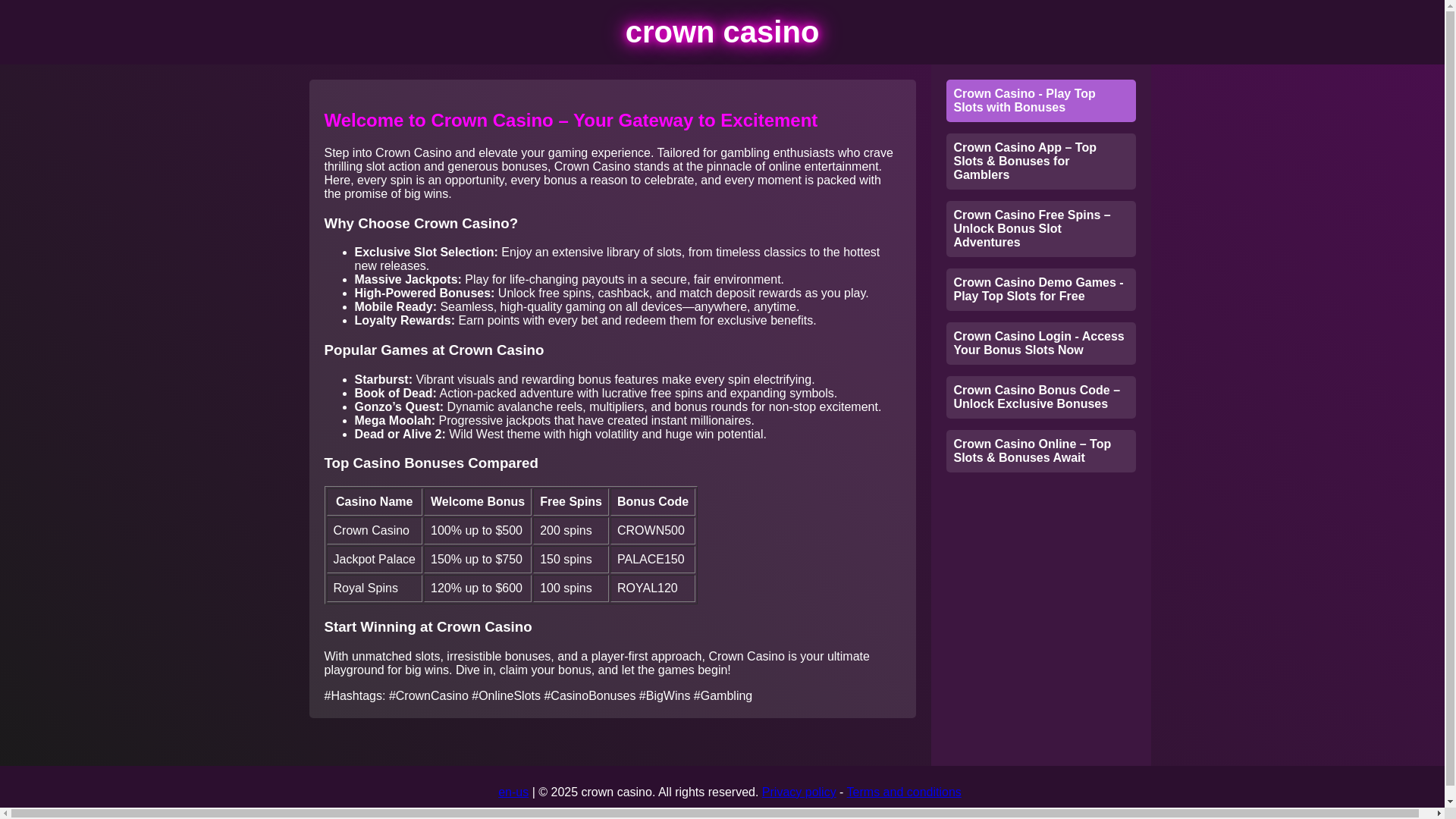 website screenshot of https://crown-casinodis.pages.dev/