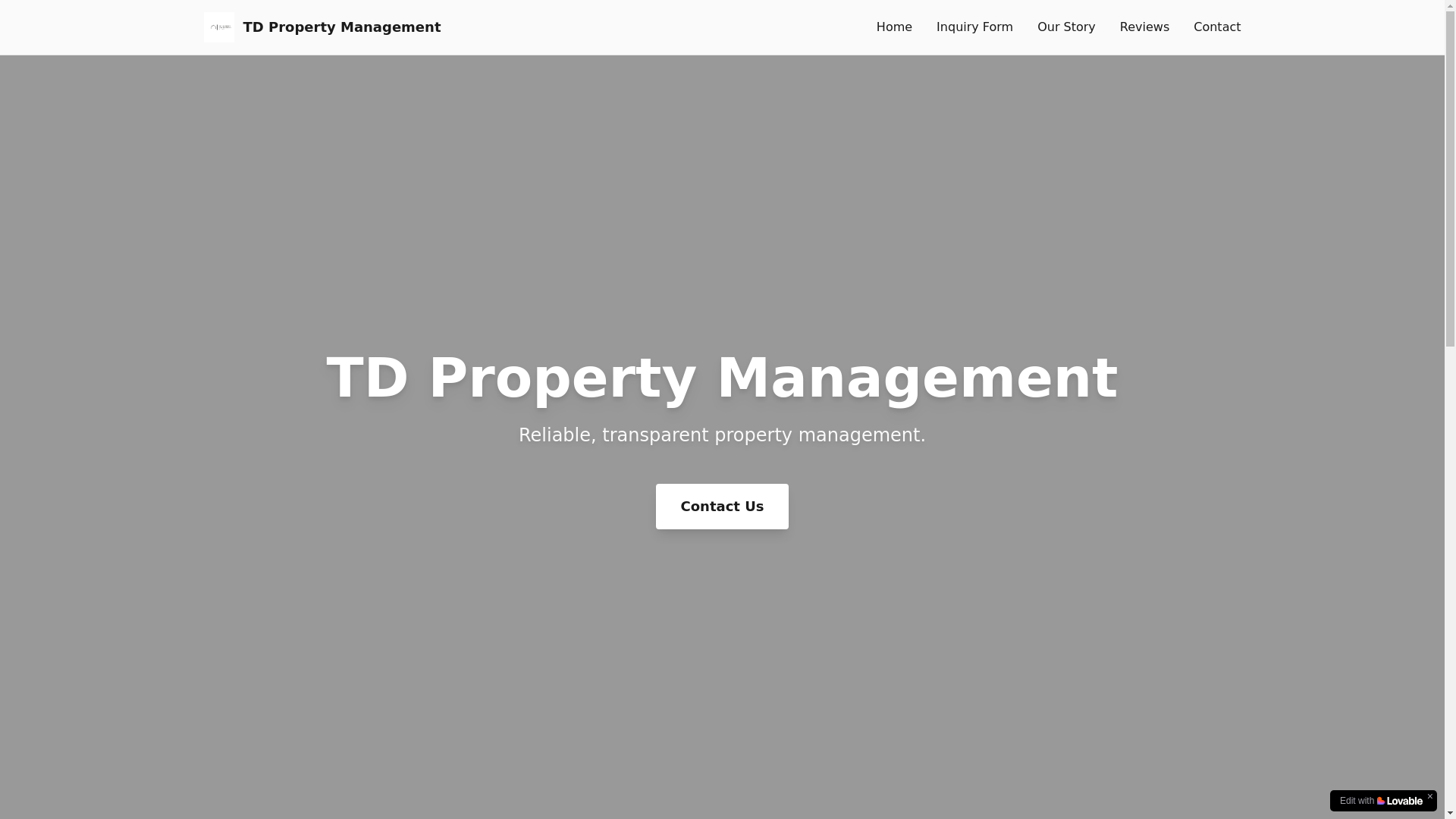website screenshot of https://tdpropertymanagement.net/