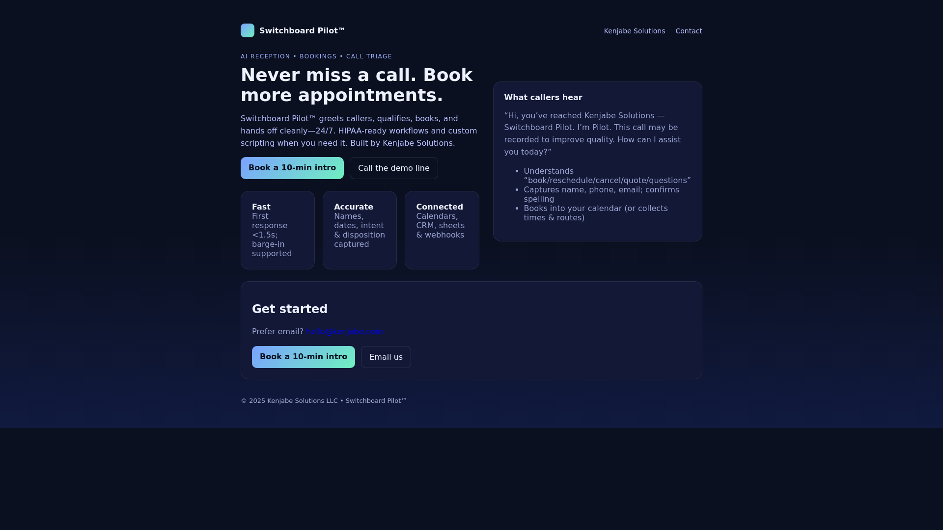 website screenshot of https://switchboardpilot.pages.dev/