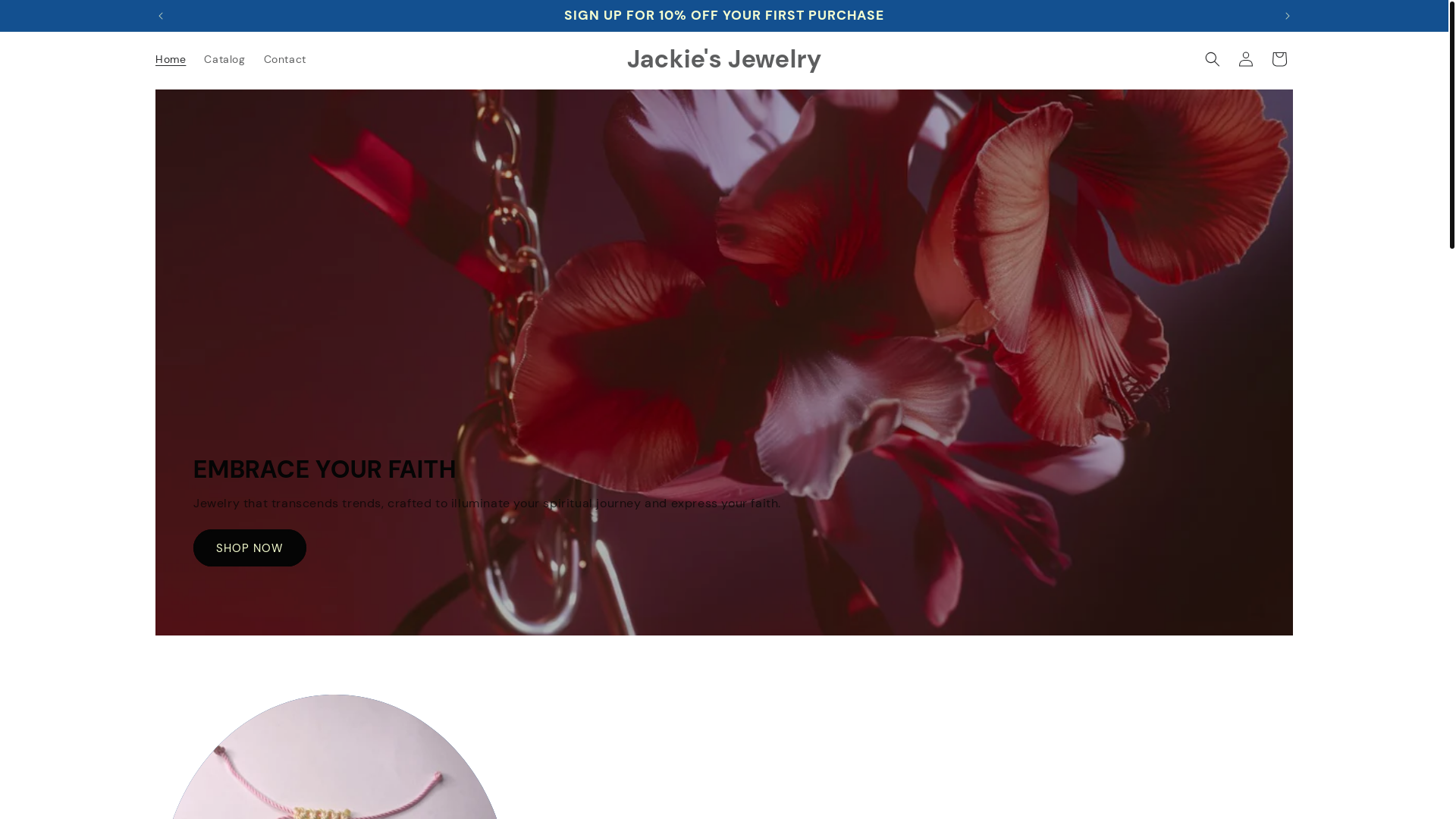 website screenshot of https://jackiesjewelry.store/