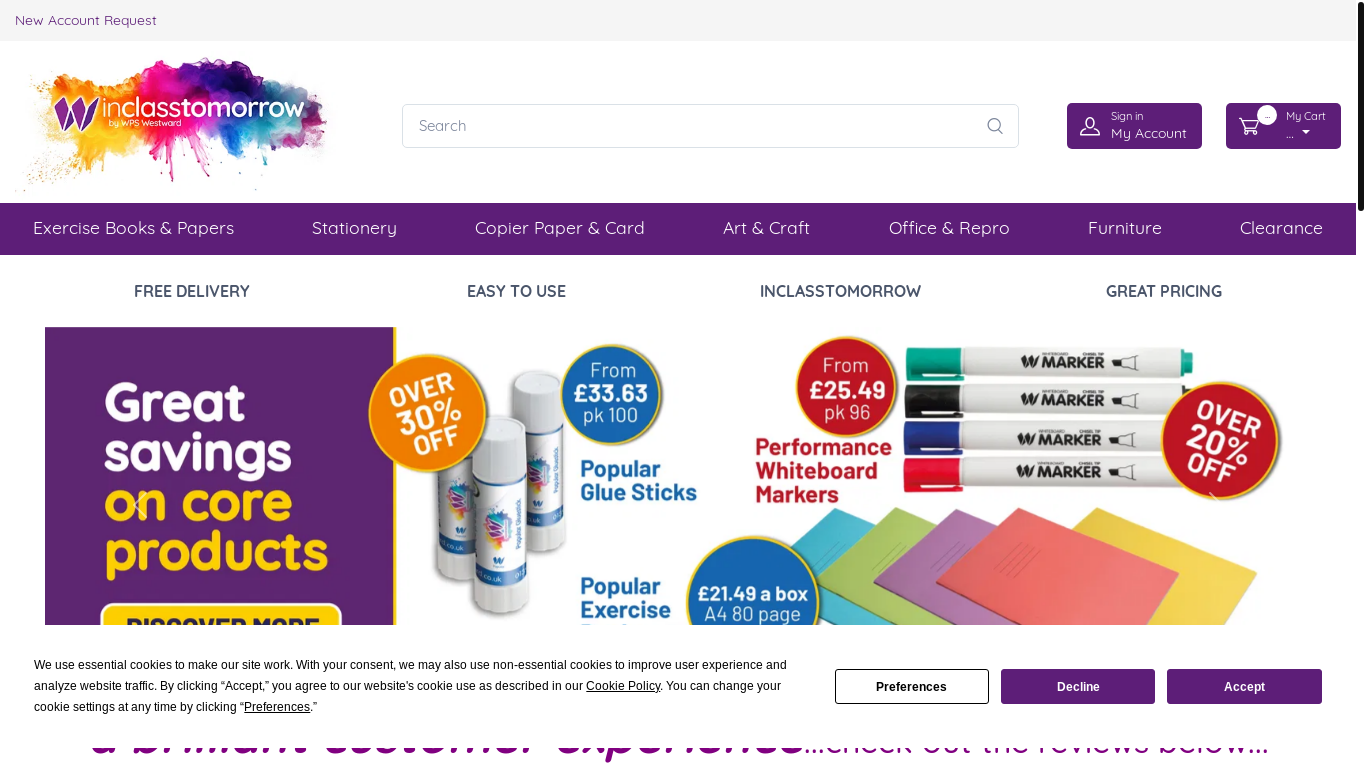 website screenshot of https://www.inclasstomorrow.co.uk/
