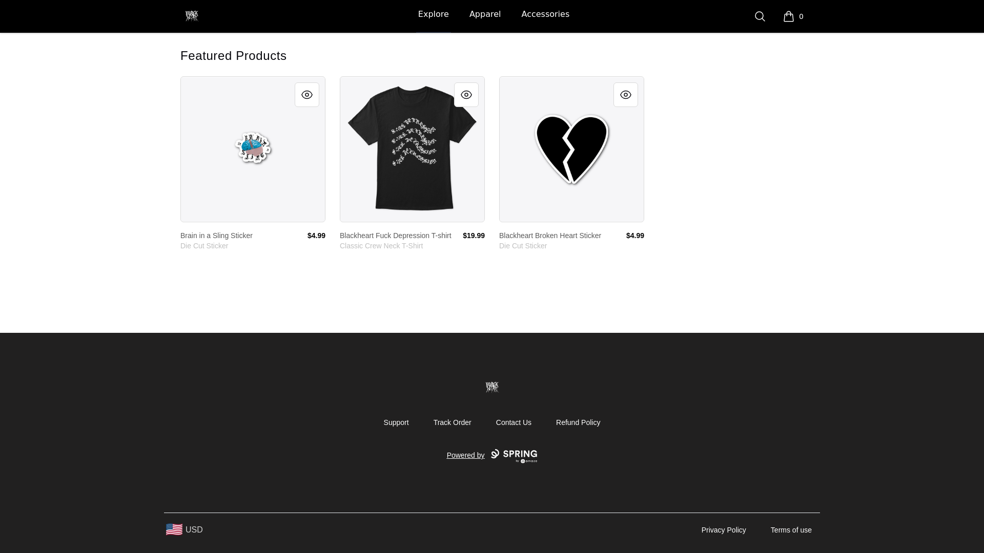 website screenshot of https://blackheartindustries.online/