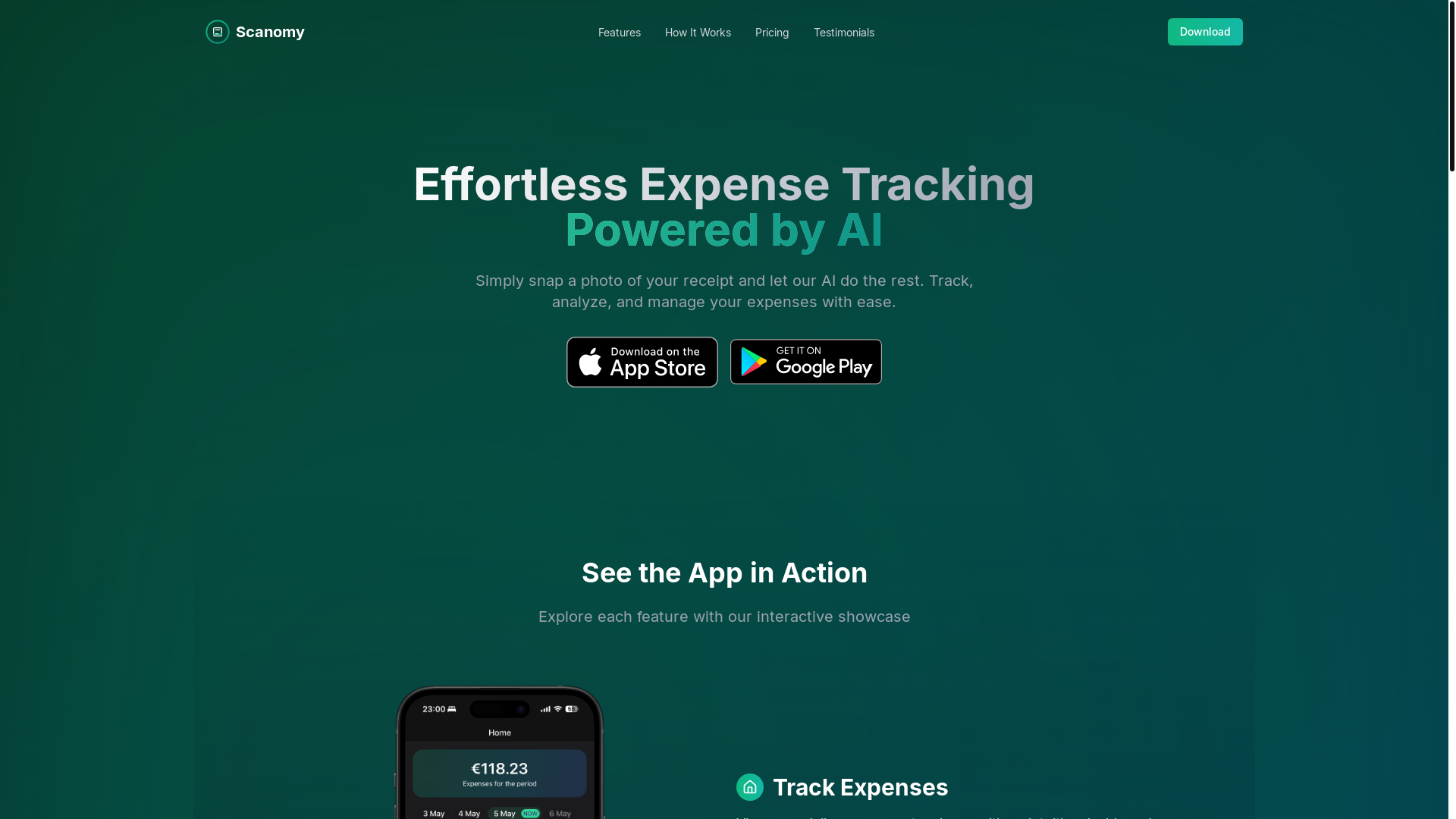 website screenshot of https://scanomy.app/