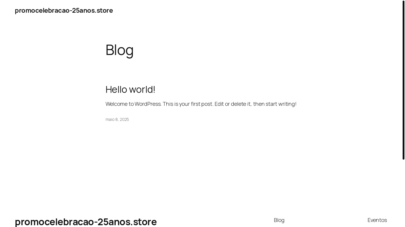 website screenshot of https://promocelebracao-25anos.store/