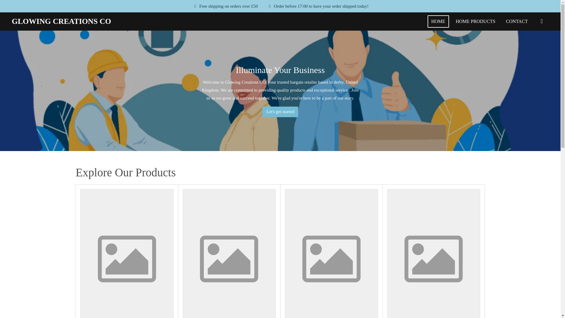 website screenshot of https://glowingcreationsco.com/