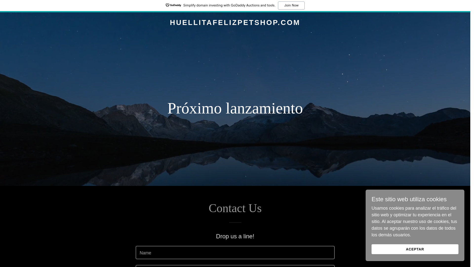 website screenshot of https://huellitafelizpetshop.com/