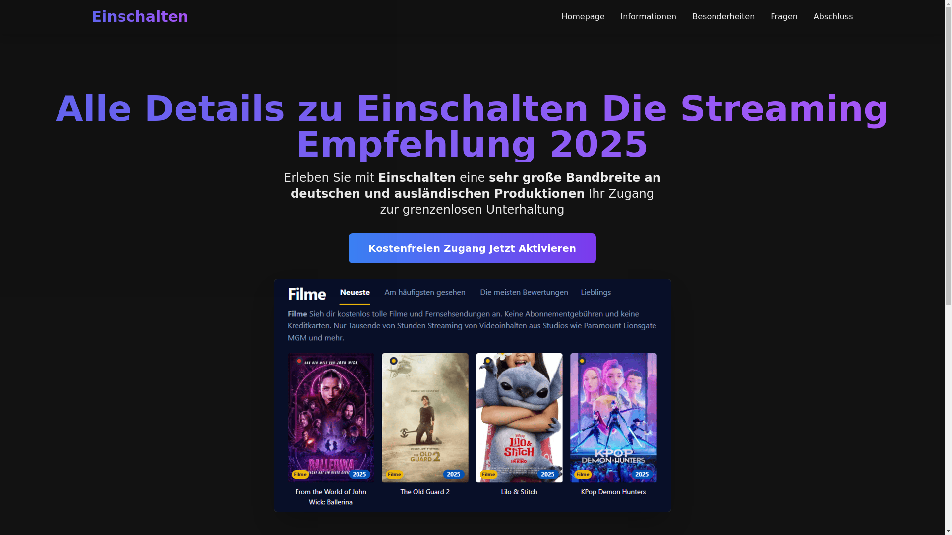 website screenshot of https://einschalten-h9im.pages.dev/