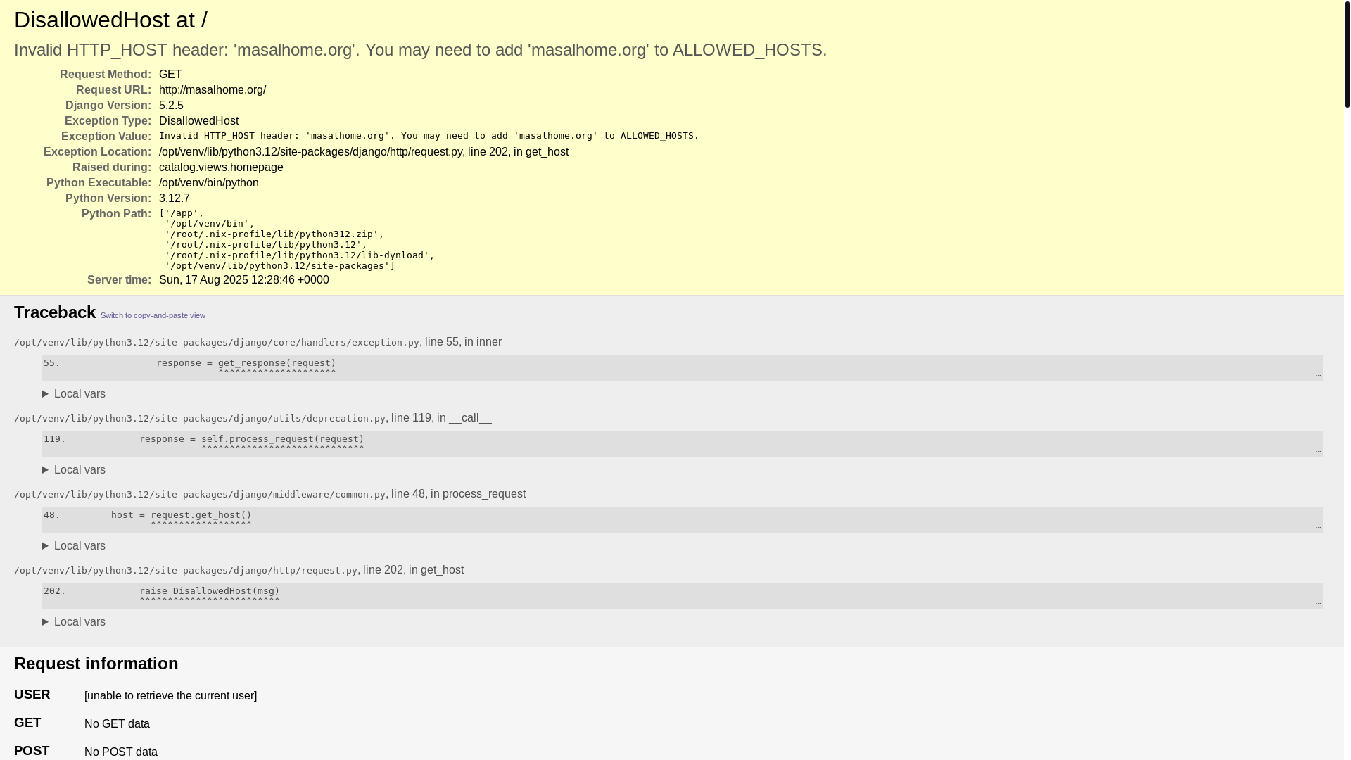 website screenshot of https://masalhome.org/