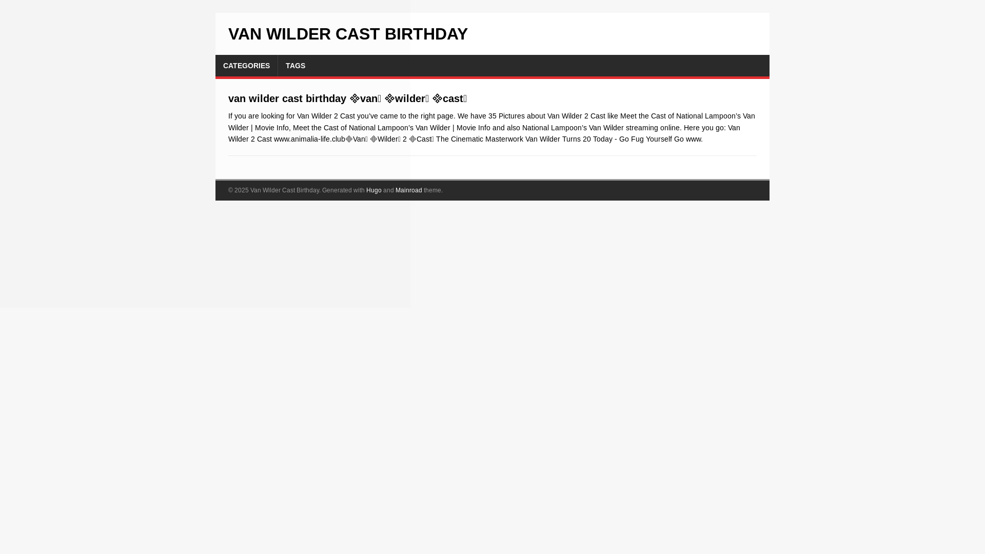 website screenshot of https://van-wilder-cast-birthday.pages.dev/