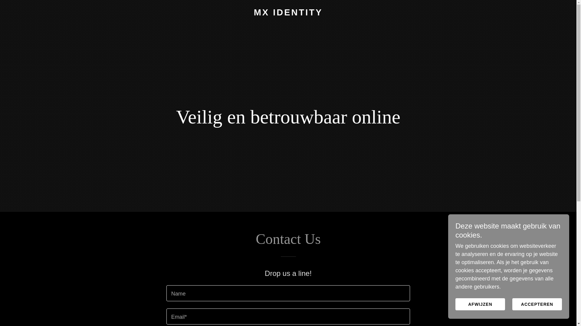 website screenshot of https://mxidentity.com/