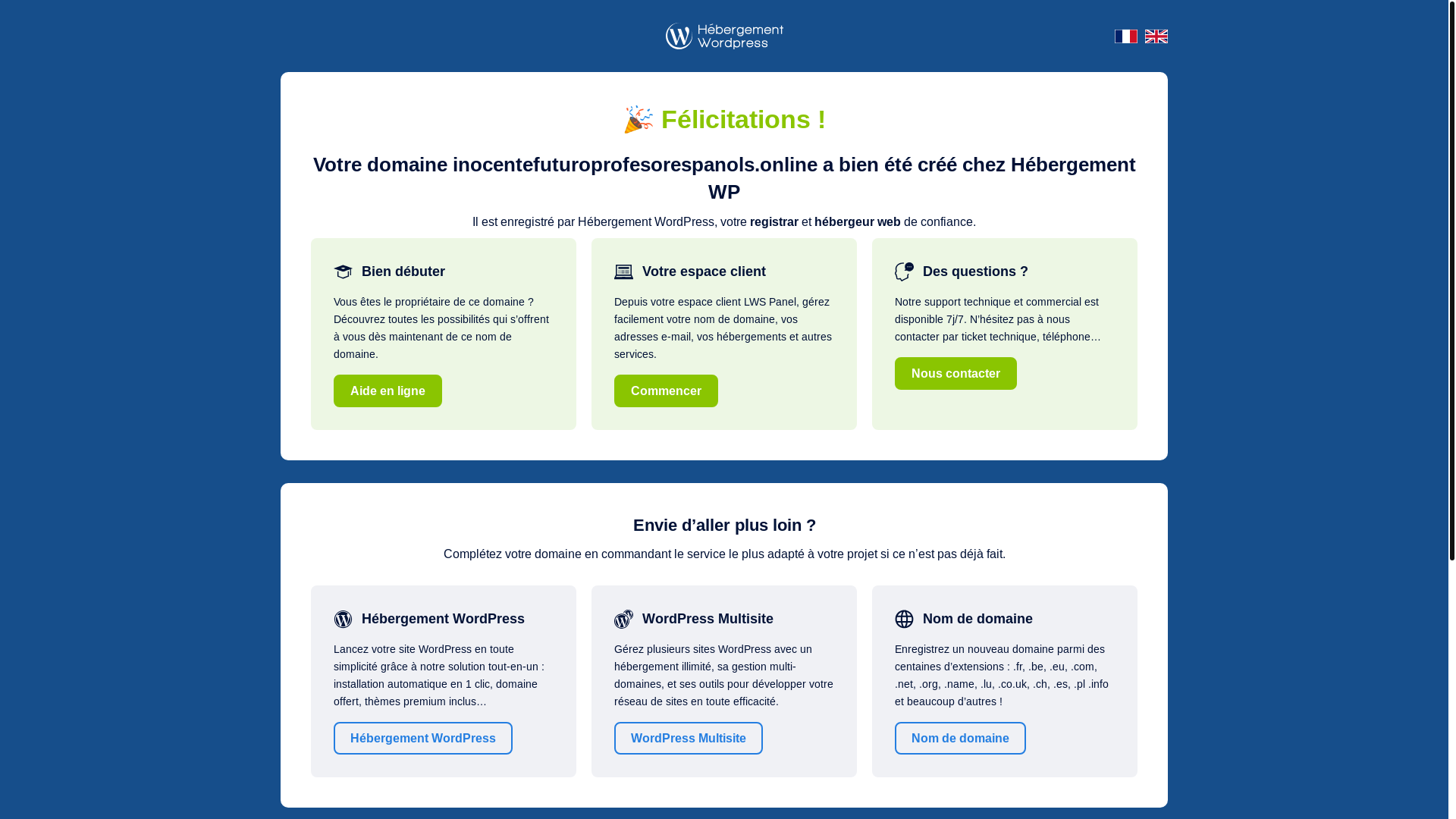 website screenshot of https://inocentefuturoprofesorespanols.online/