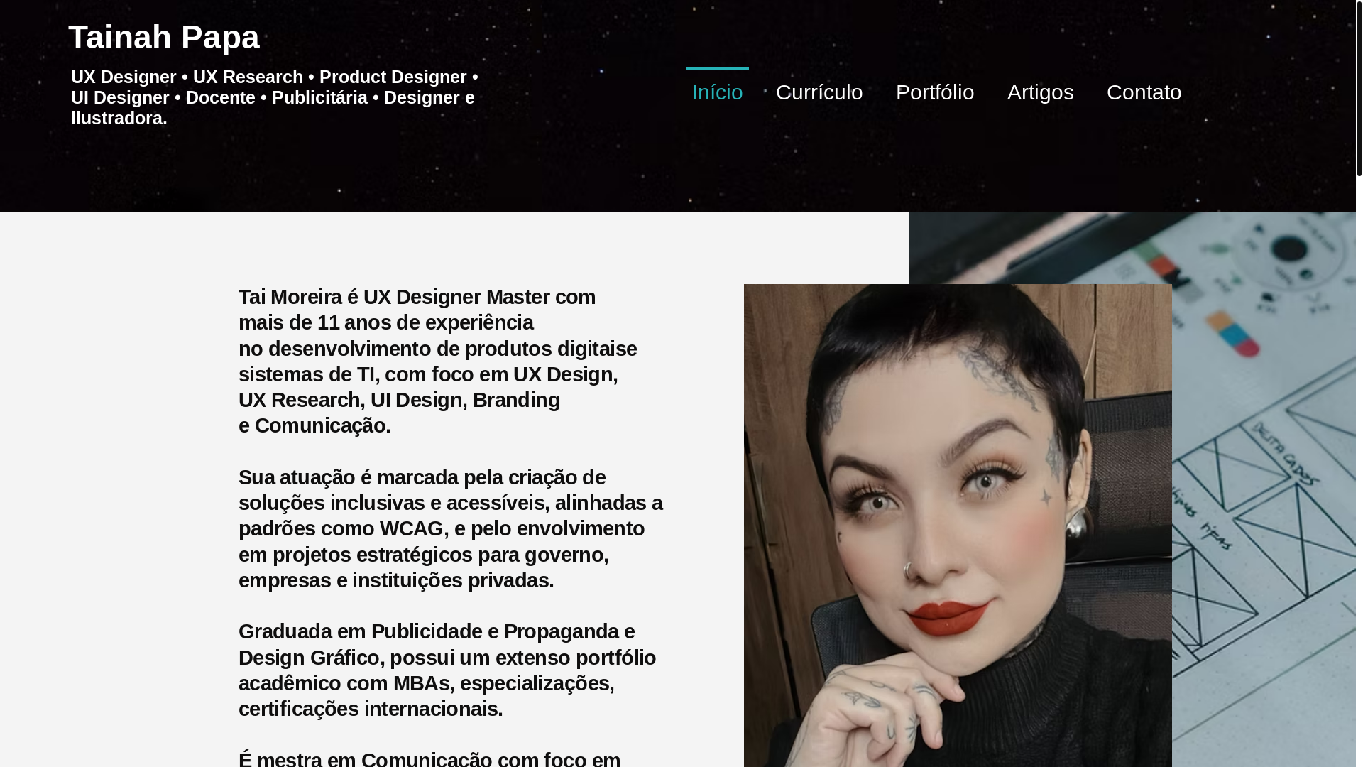 website screenshot of https://tainahpmoreiradesigner.info/