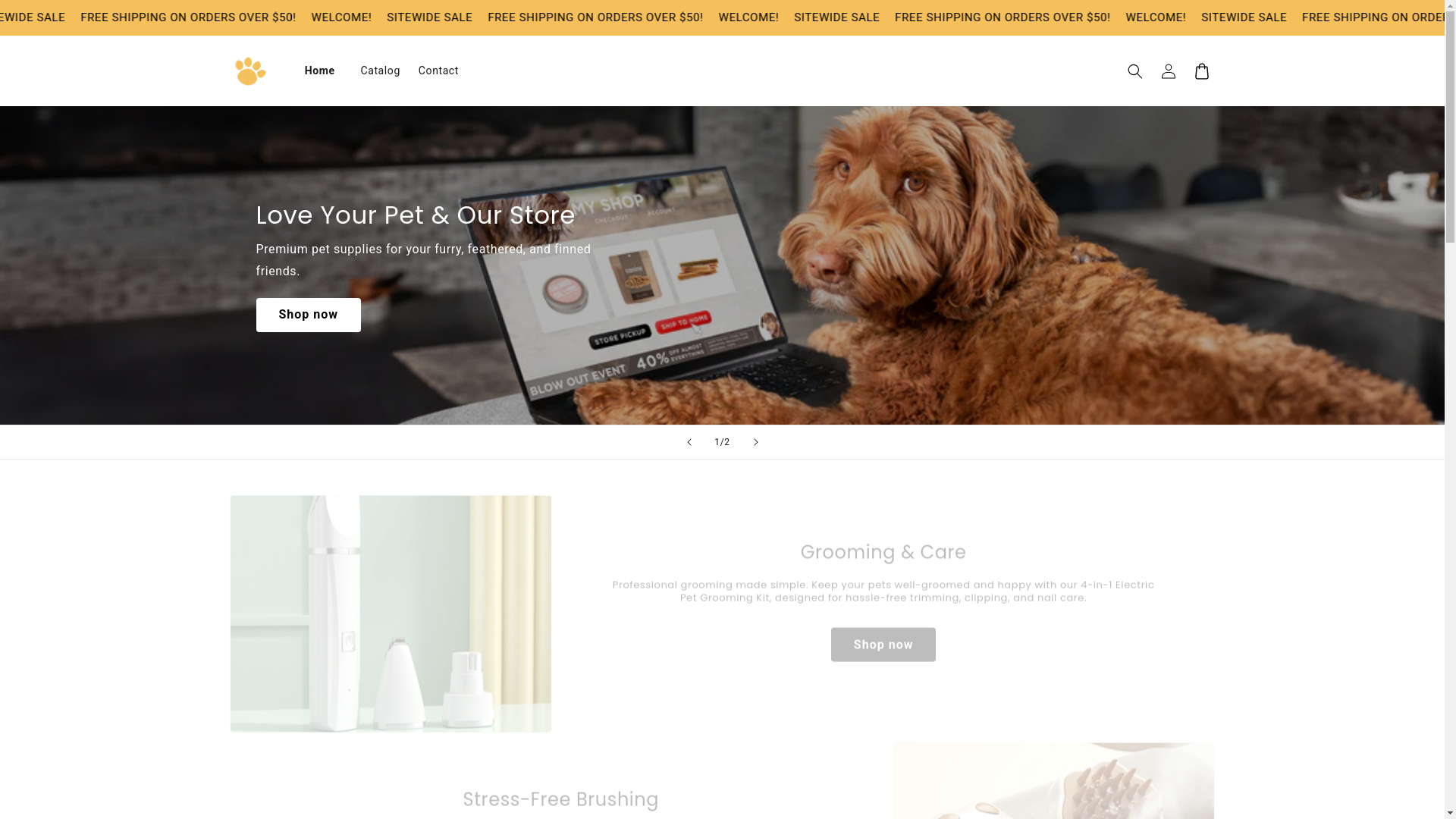 website screenshot of https://happier-pet.store/