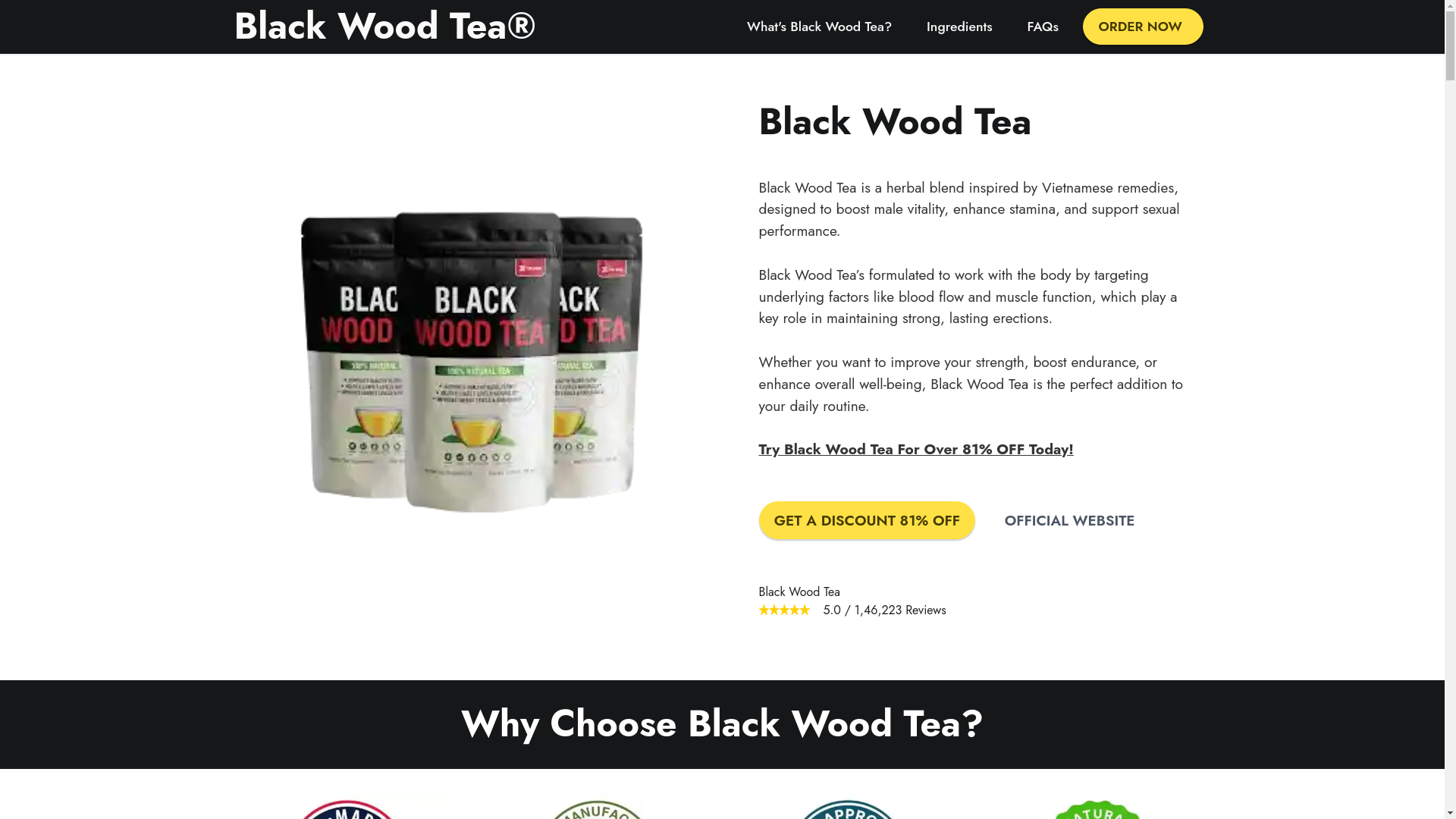 website screenshot of https://blackswoodtea.com/