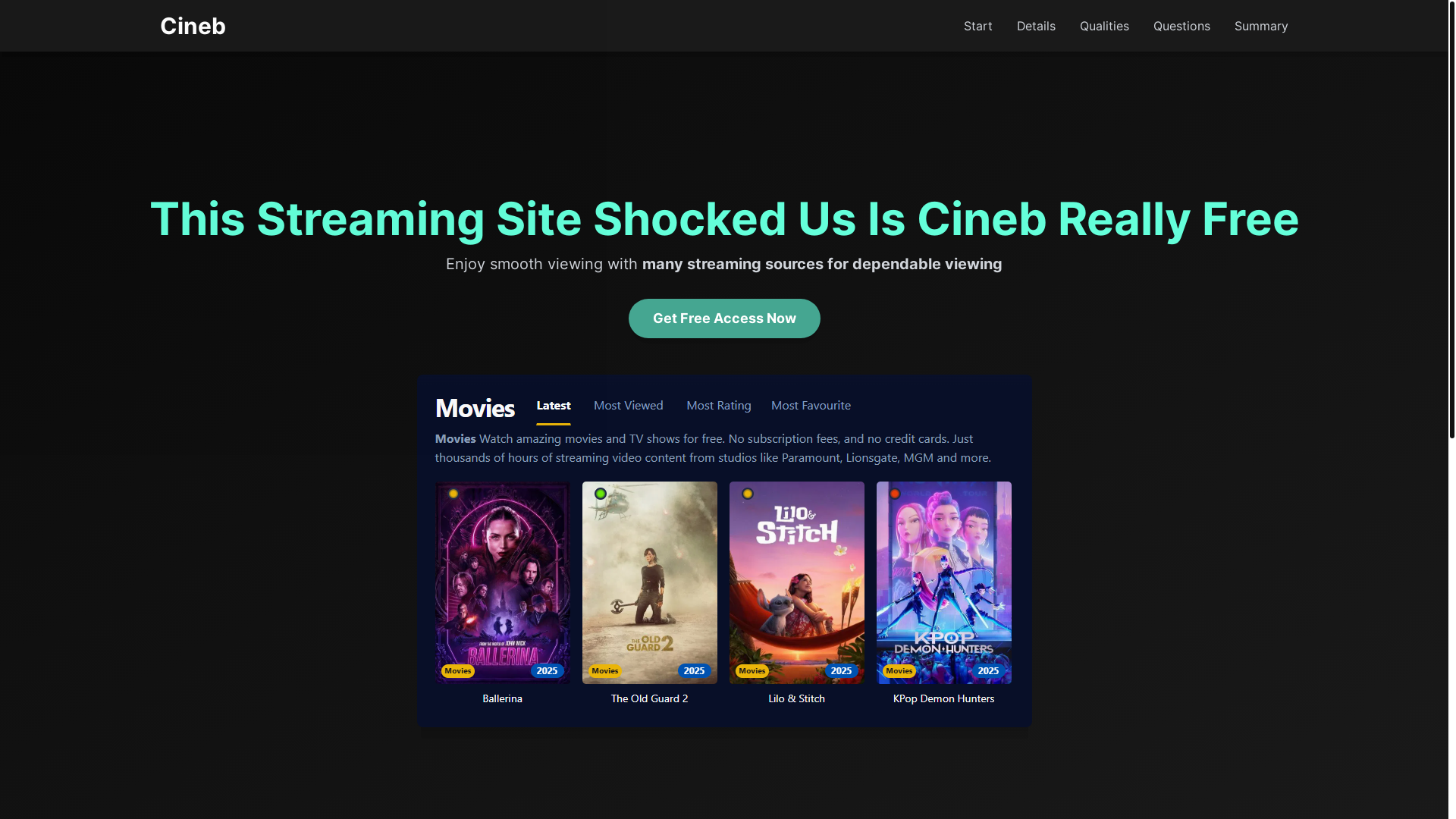 website screenshot of https://cineb-omg4.pages.dev/