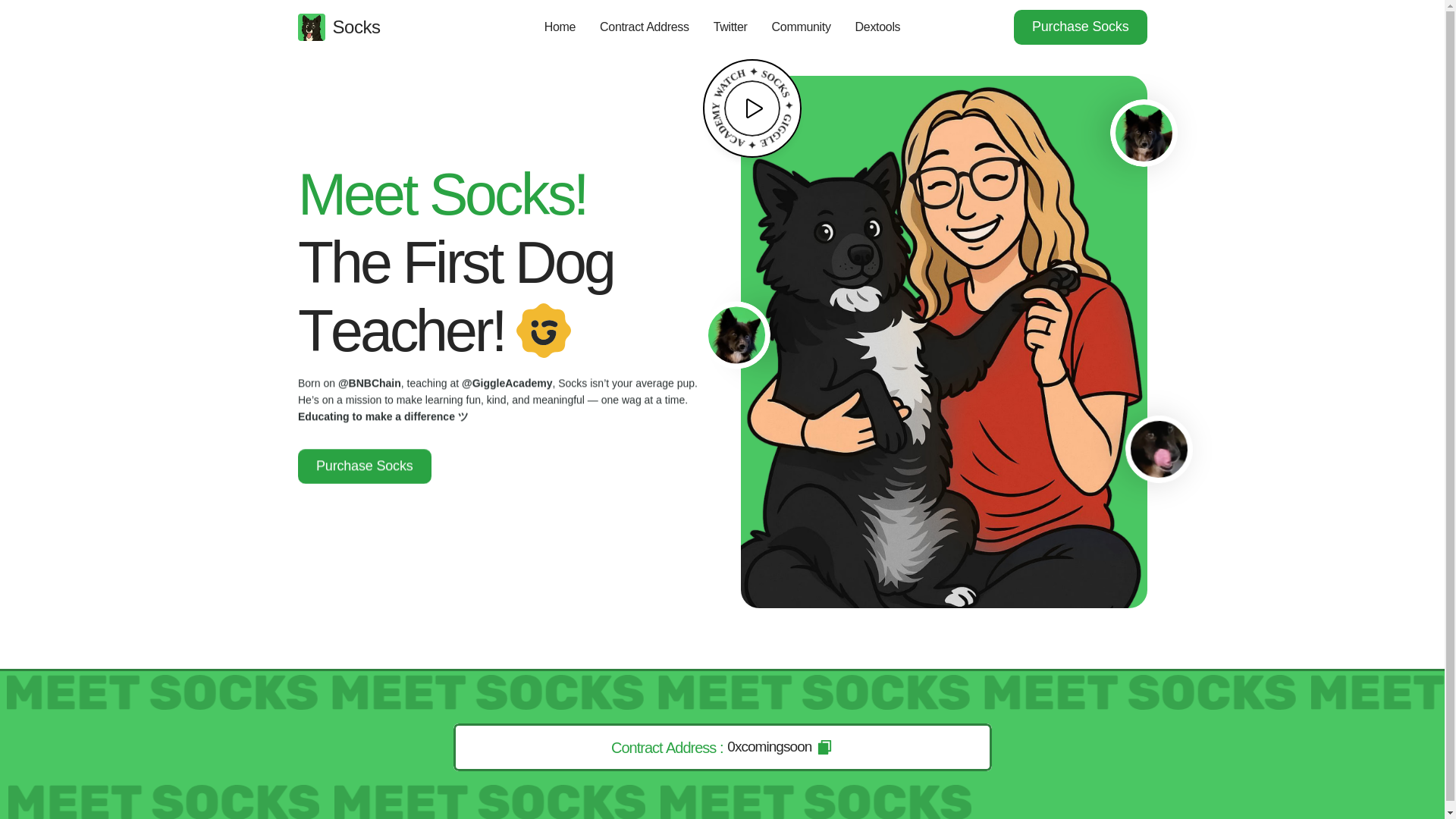 website screenshot of https://giggleacademy.dog/