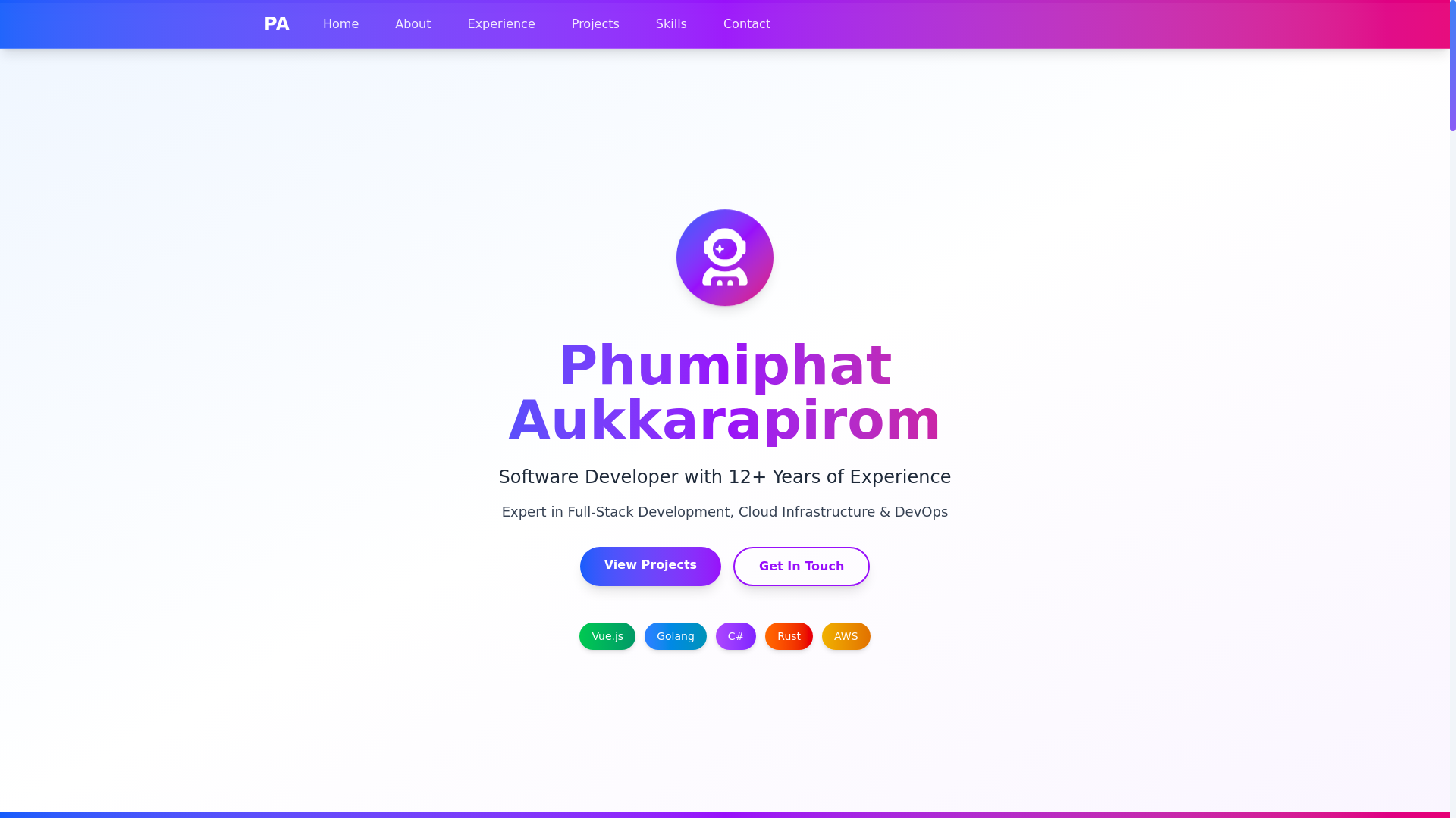 website screenshot of https://phumiphat-resume.pages.dev/