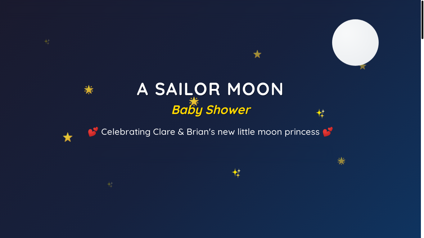 website screenshot of https://clareandbrian.baby/