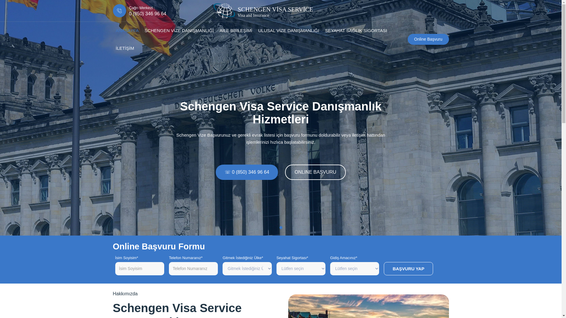 website screenshot of https://schengenvisaservice.com.tr/