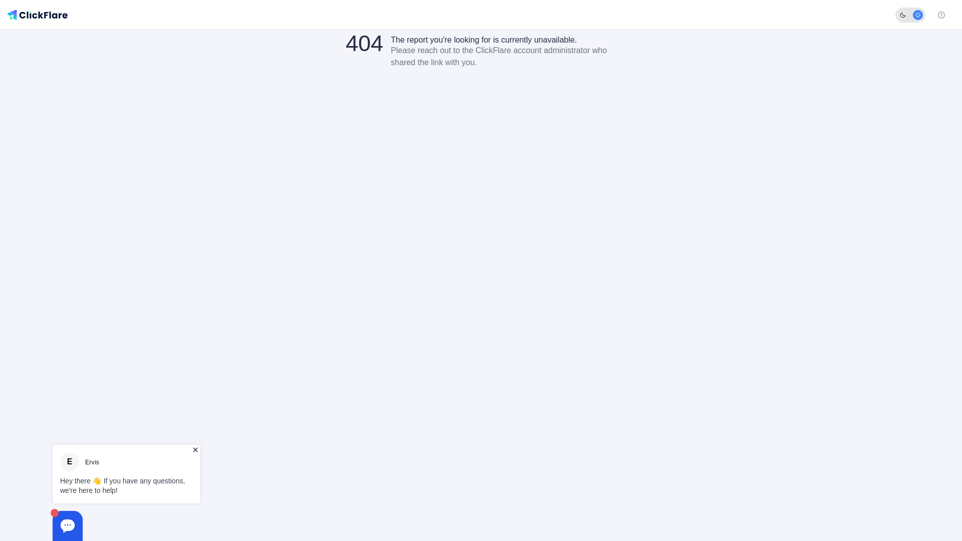 website screenshot of https://clickflare-shared-reports-frontend.pages.dev/