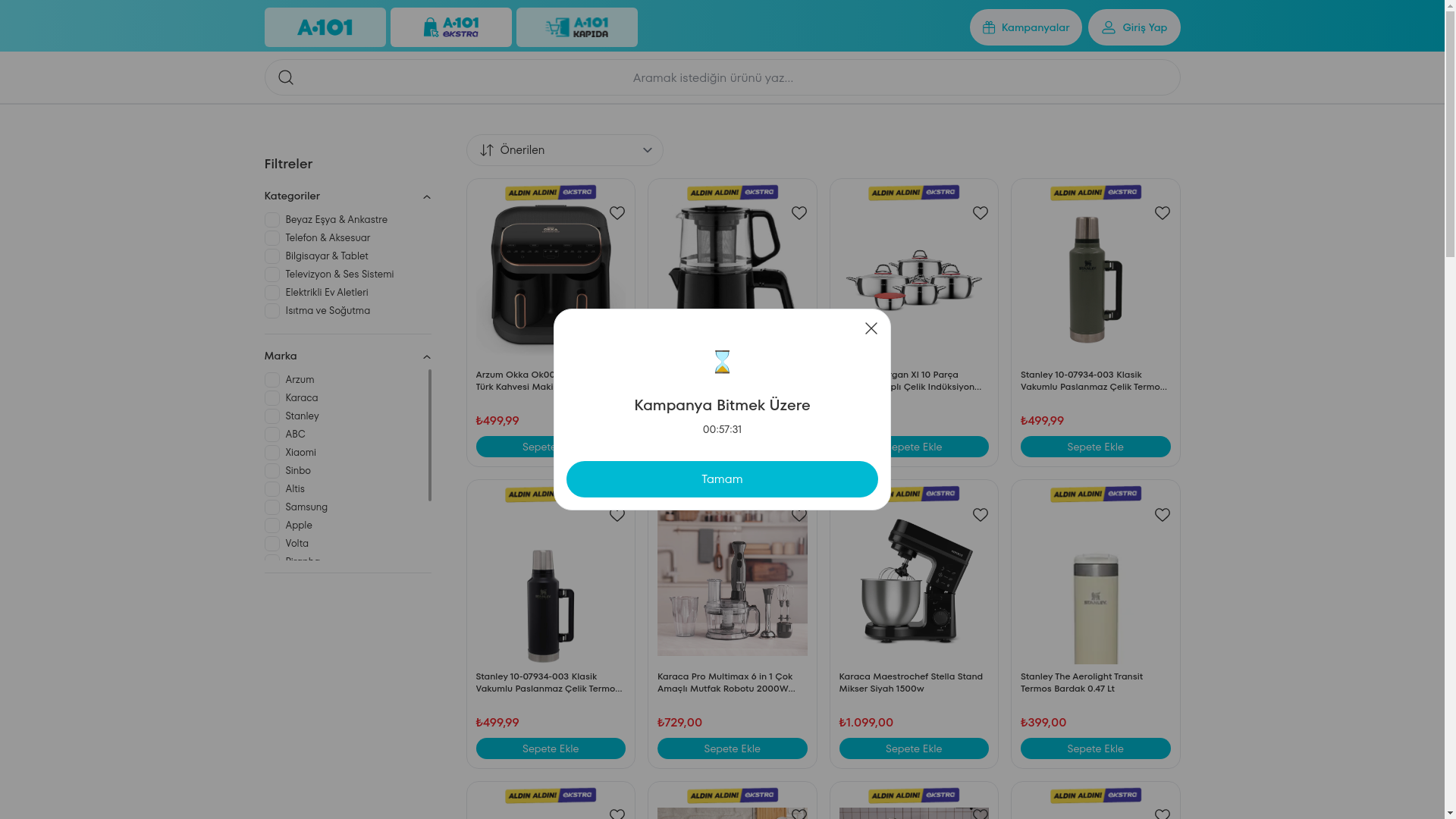 website screenshot of https://kapinizagetiriyorbakin.com/