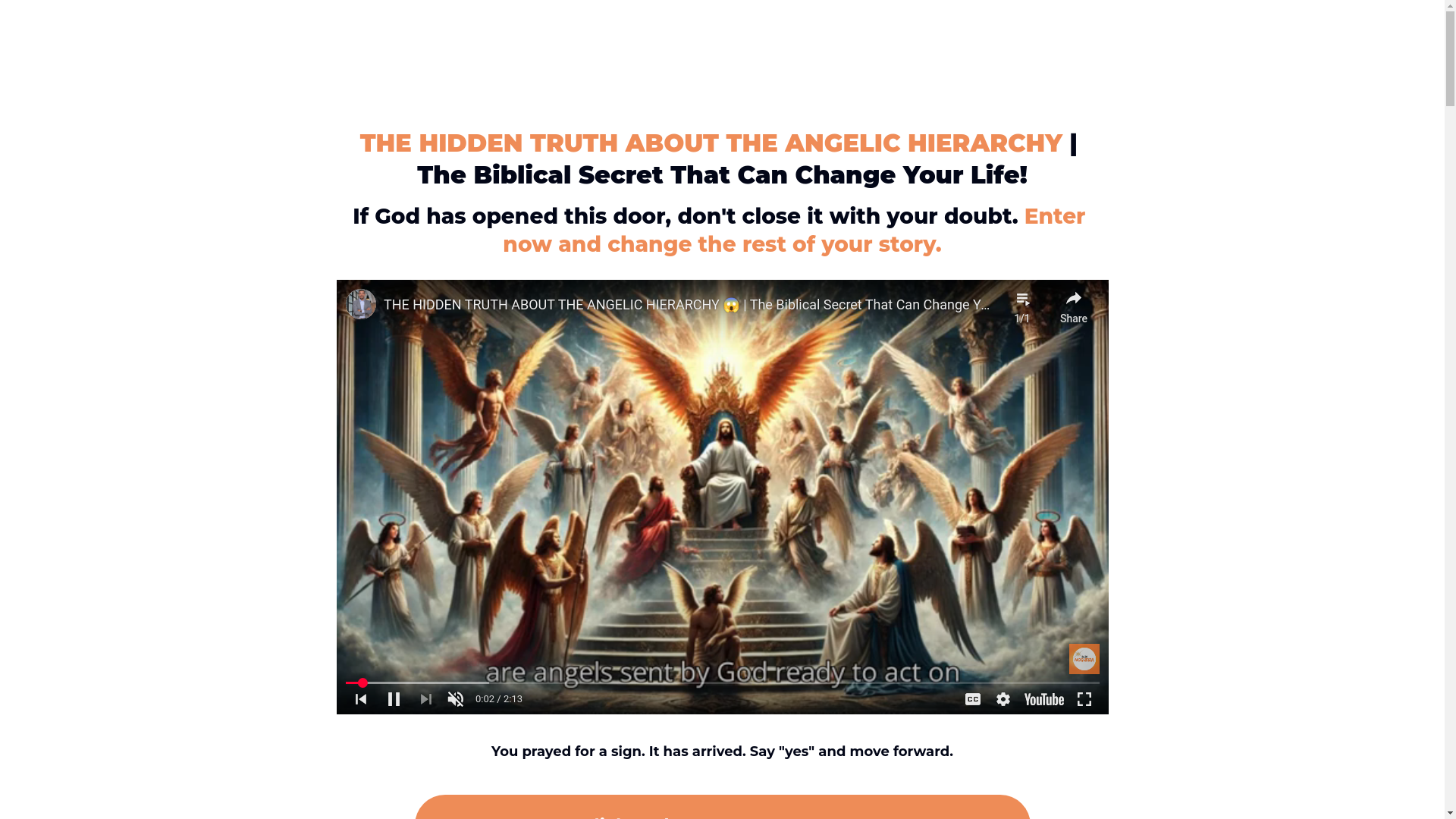 website screenshot of https://angelichierarchy.online/