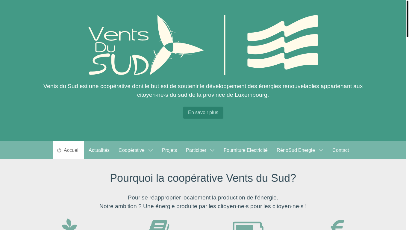website screenshot of https://www.ventsdusud.be/