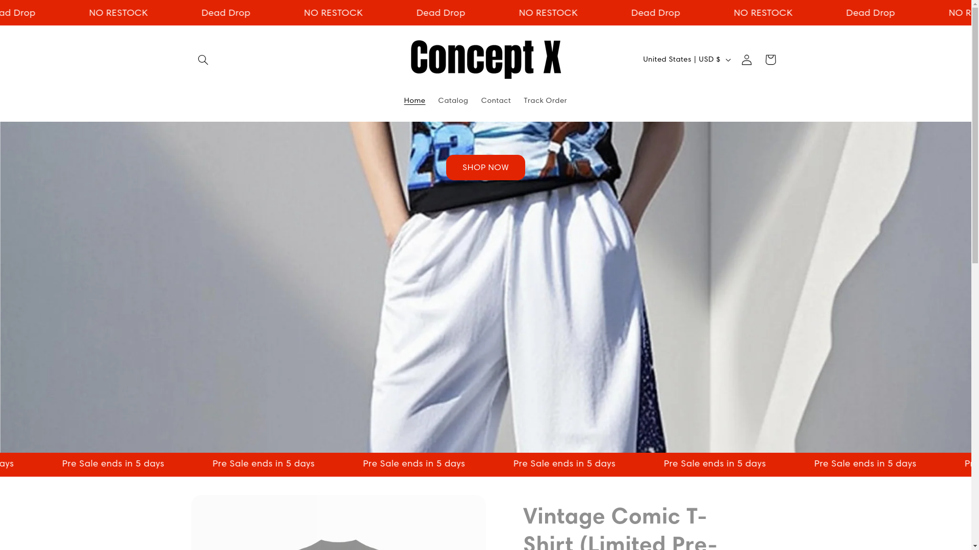 website screenshot of https://conceptx.shop/