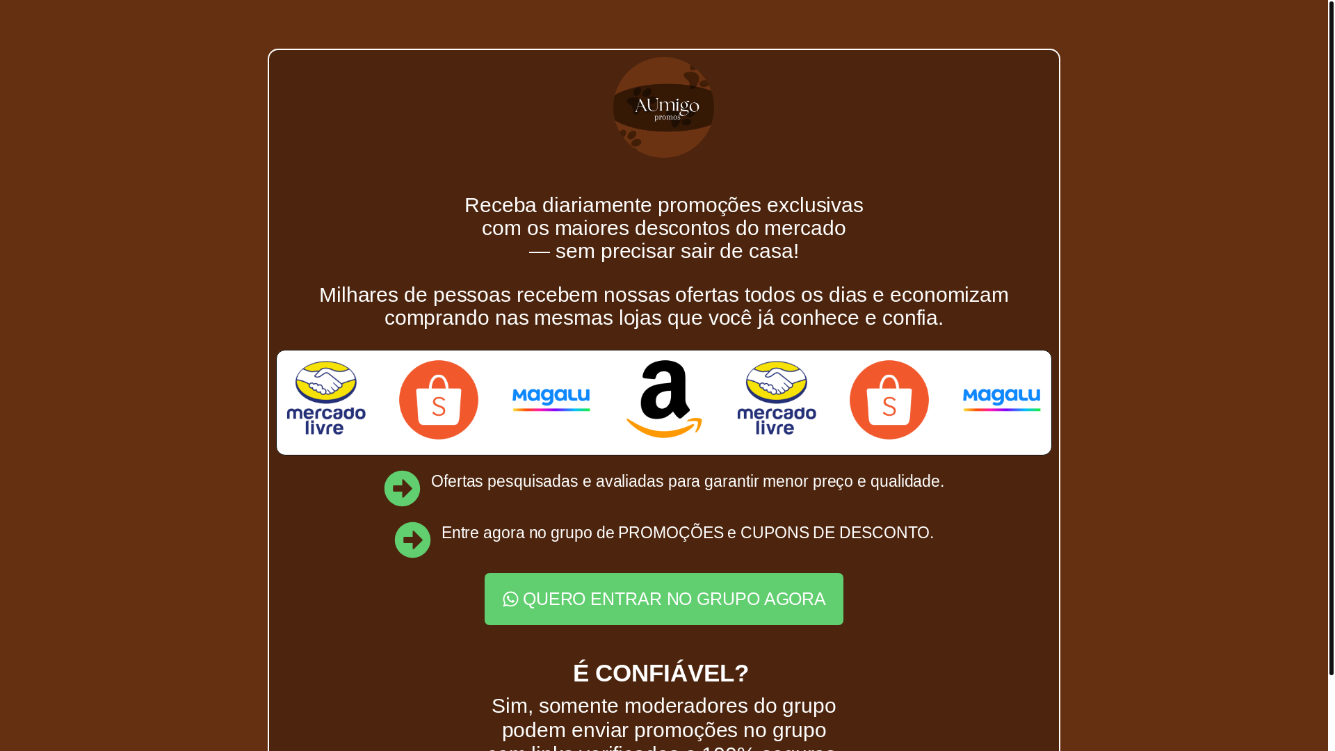 website screenshot of https://aumigopromos.shop/