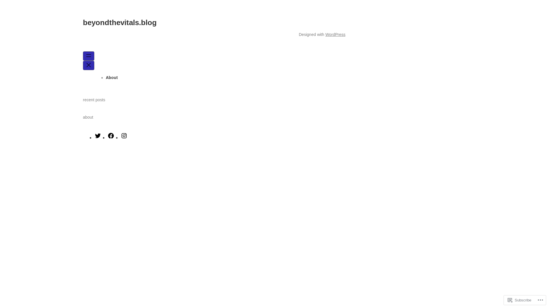 website screenshot of https://beyondthevitals.blog/