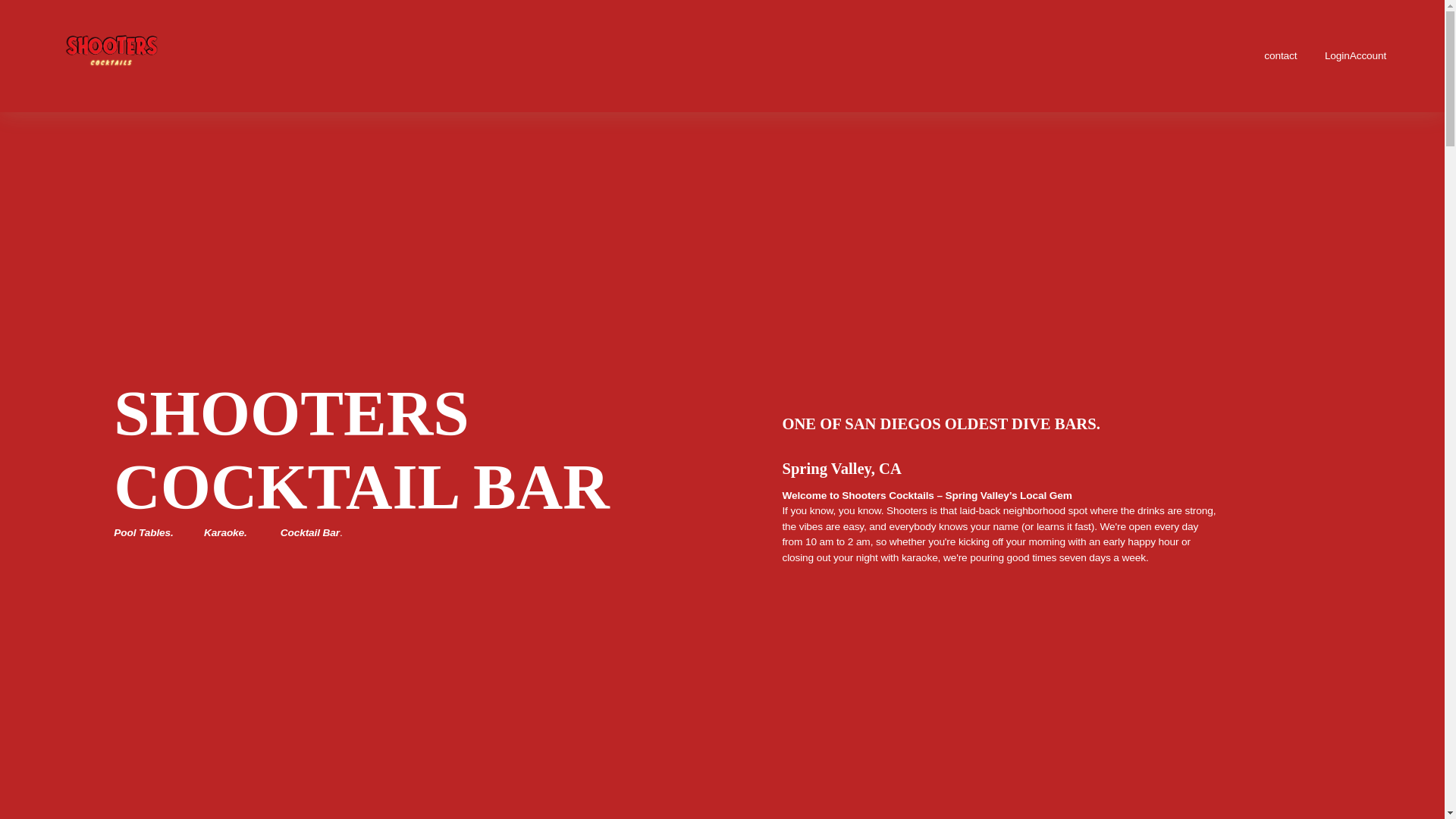 website screenshot of https://shooterscocktailsbar.com/