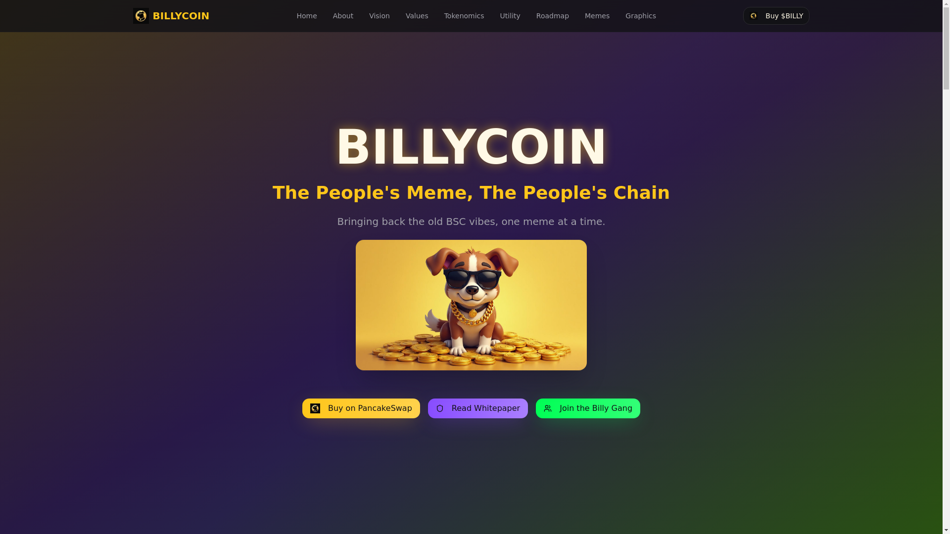 website screenshot of https://billycoinbsc.com/