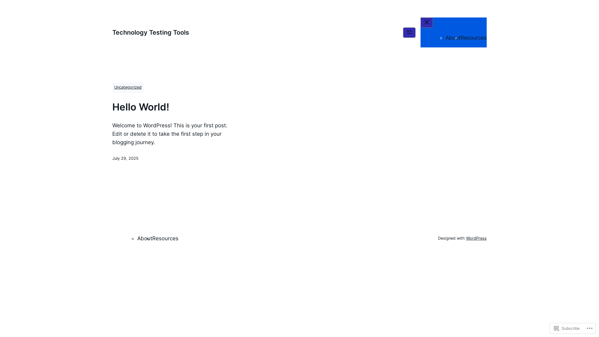 website screenshot of https://tech-testing.org/