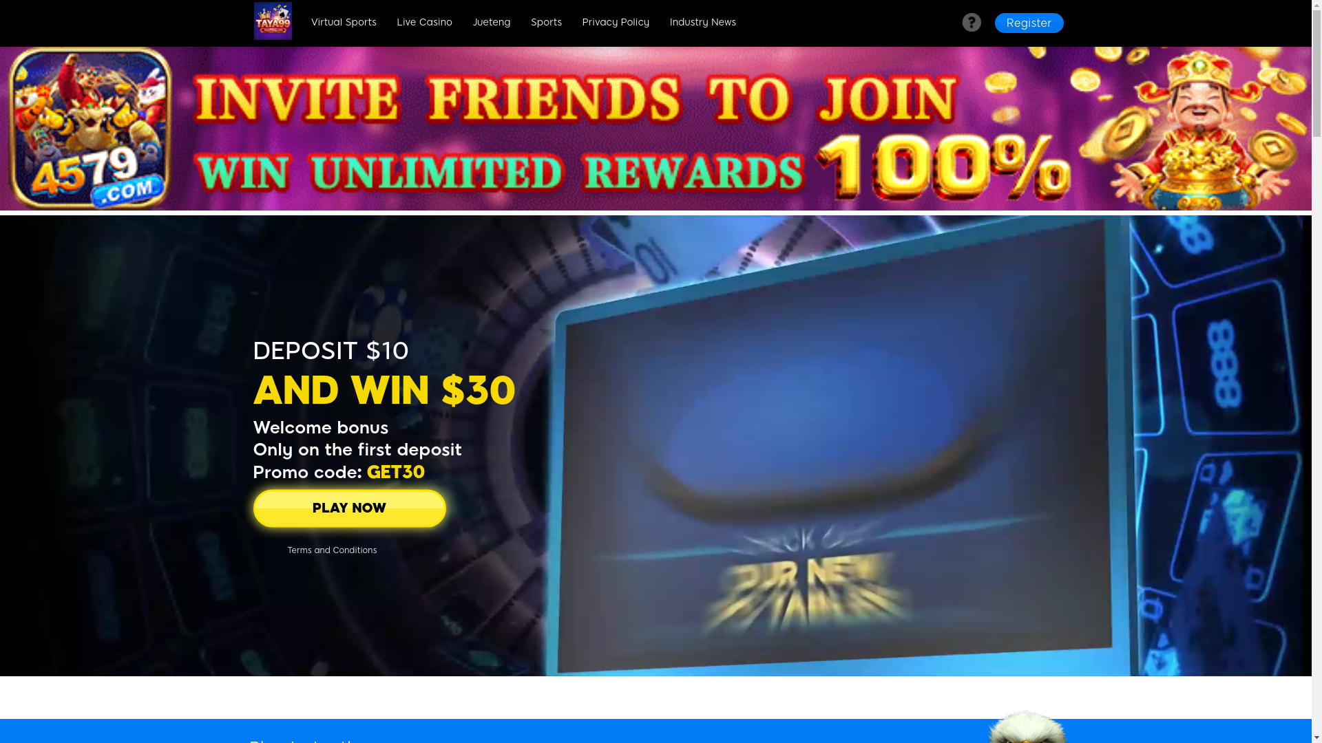 website screenshot of https://taya99pg.com/