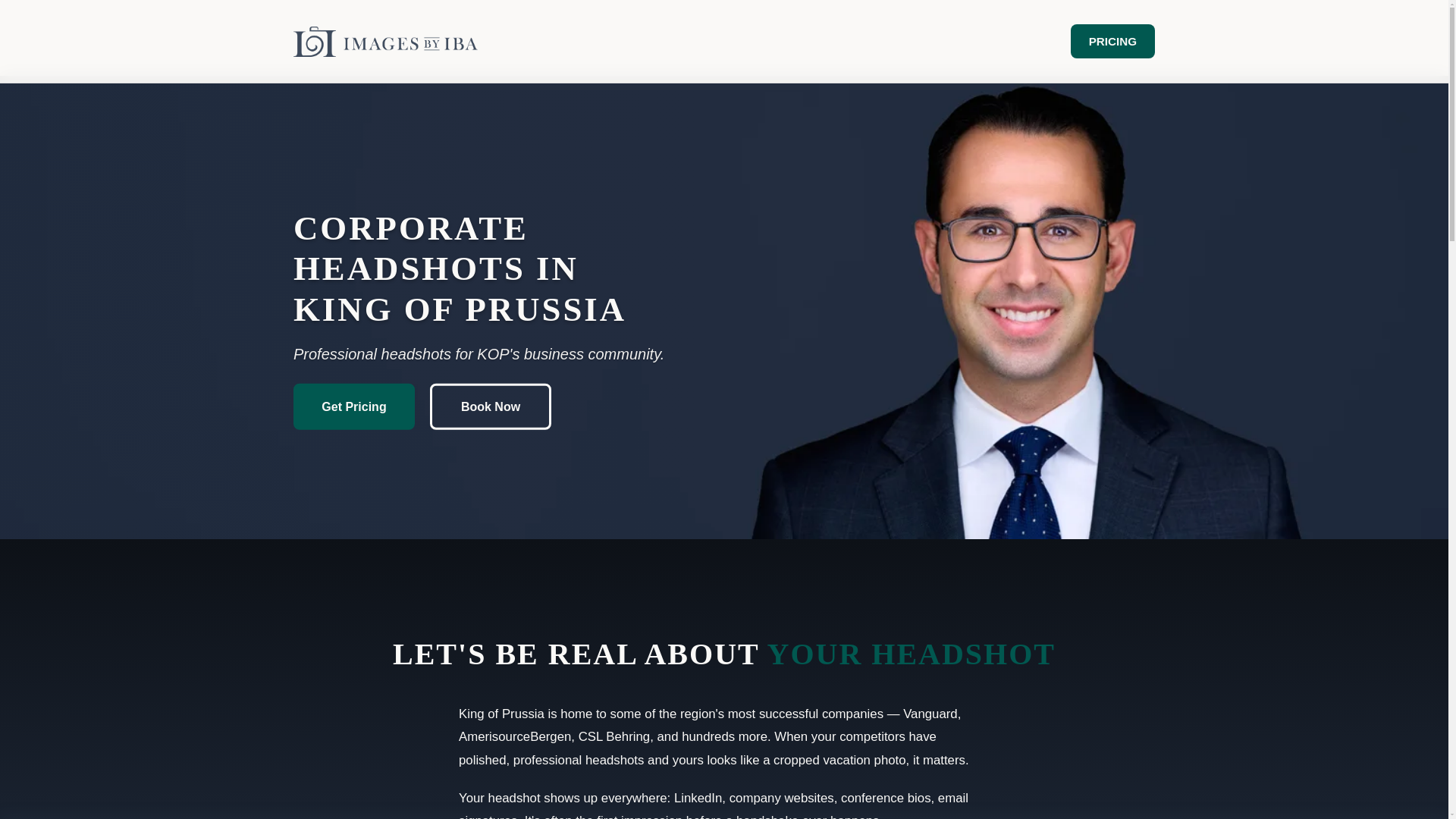 website screenshot of https://kingofprussiacorporateheadshots.com/