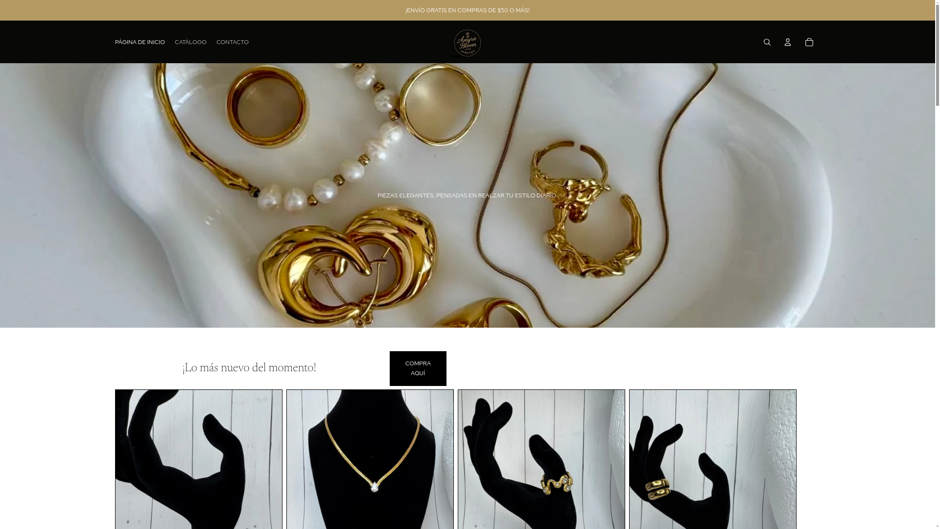 website screenshot of https://amyrabloomjewelry.com/