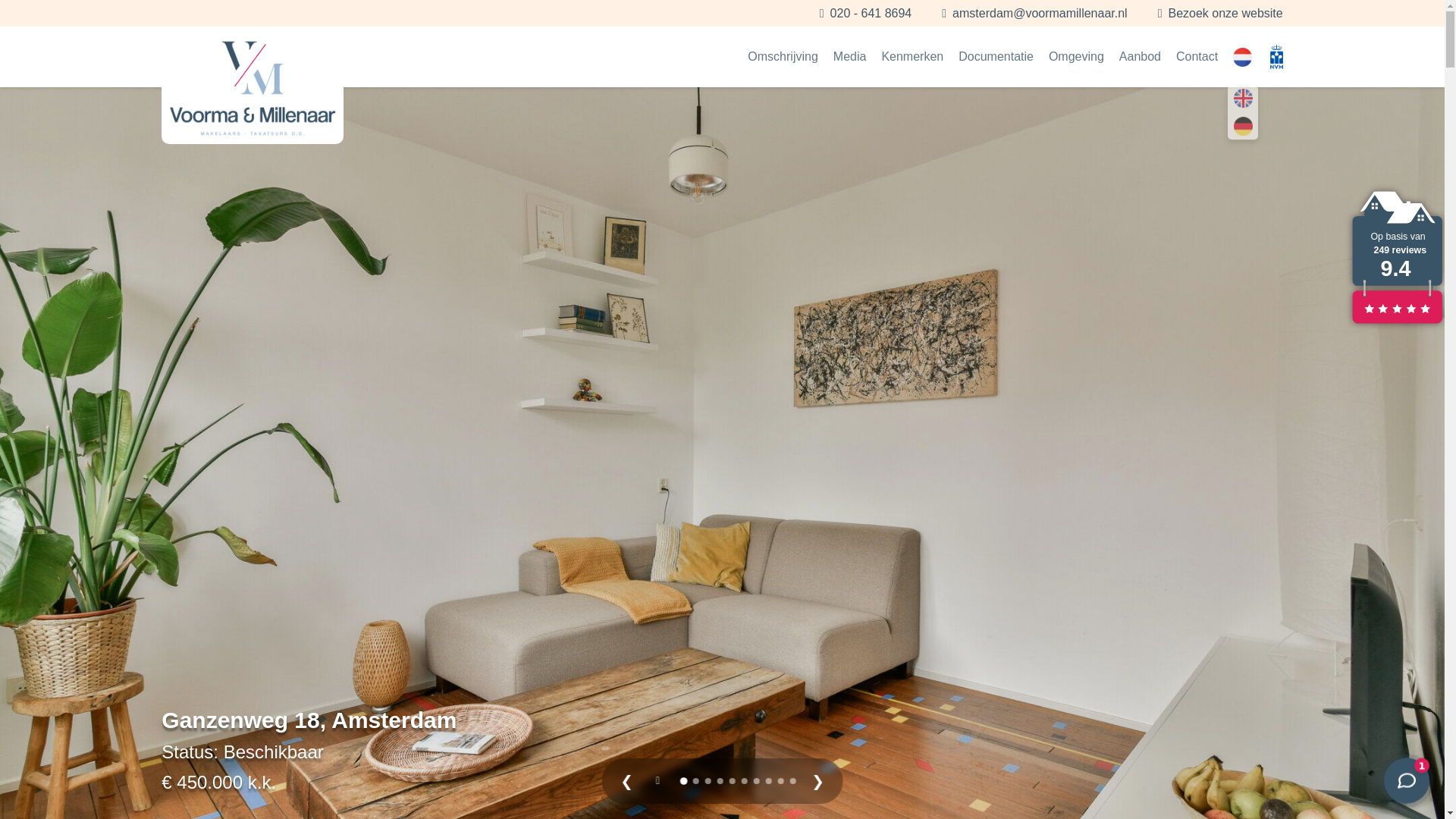 website screenshot of https://ganzenweg18.nl/