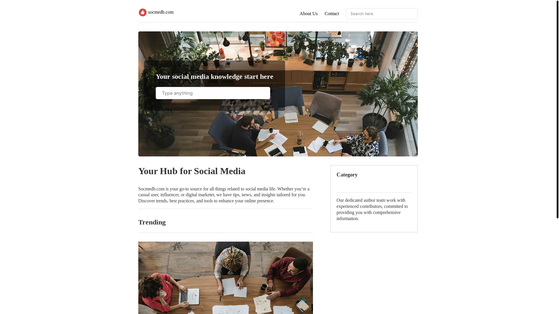 website screenshot of https://socmedb.com/