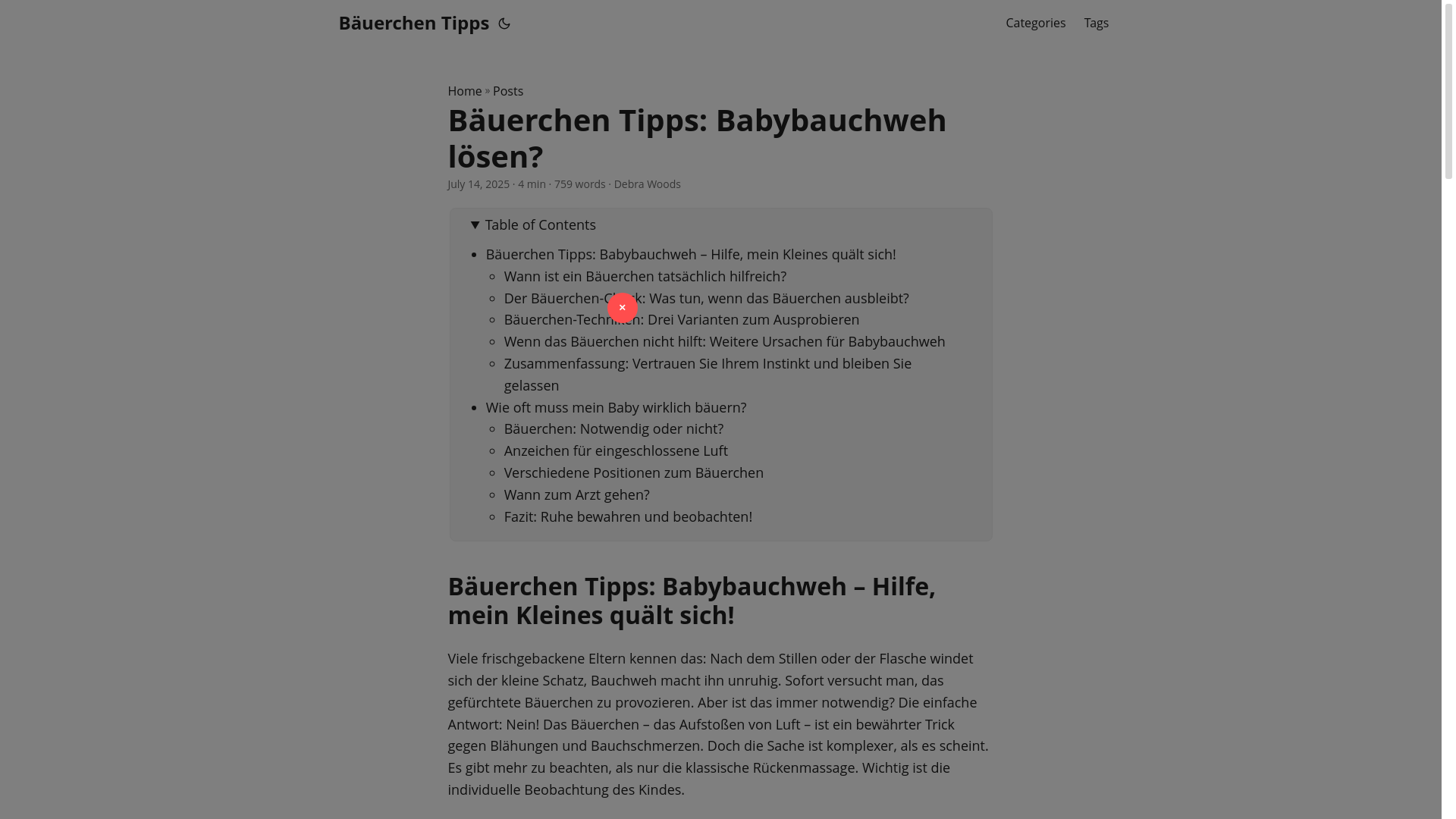 website screenshot of https://bauerchen-tipps.pages.dev/