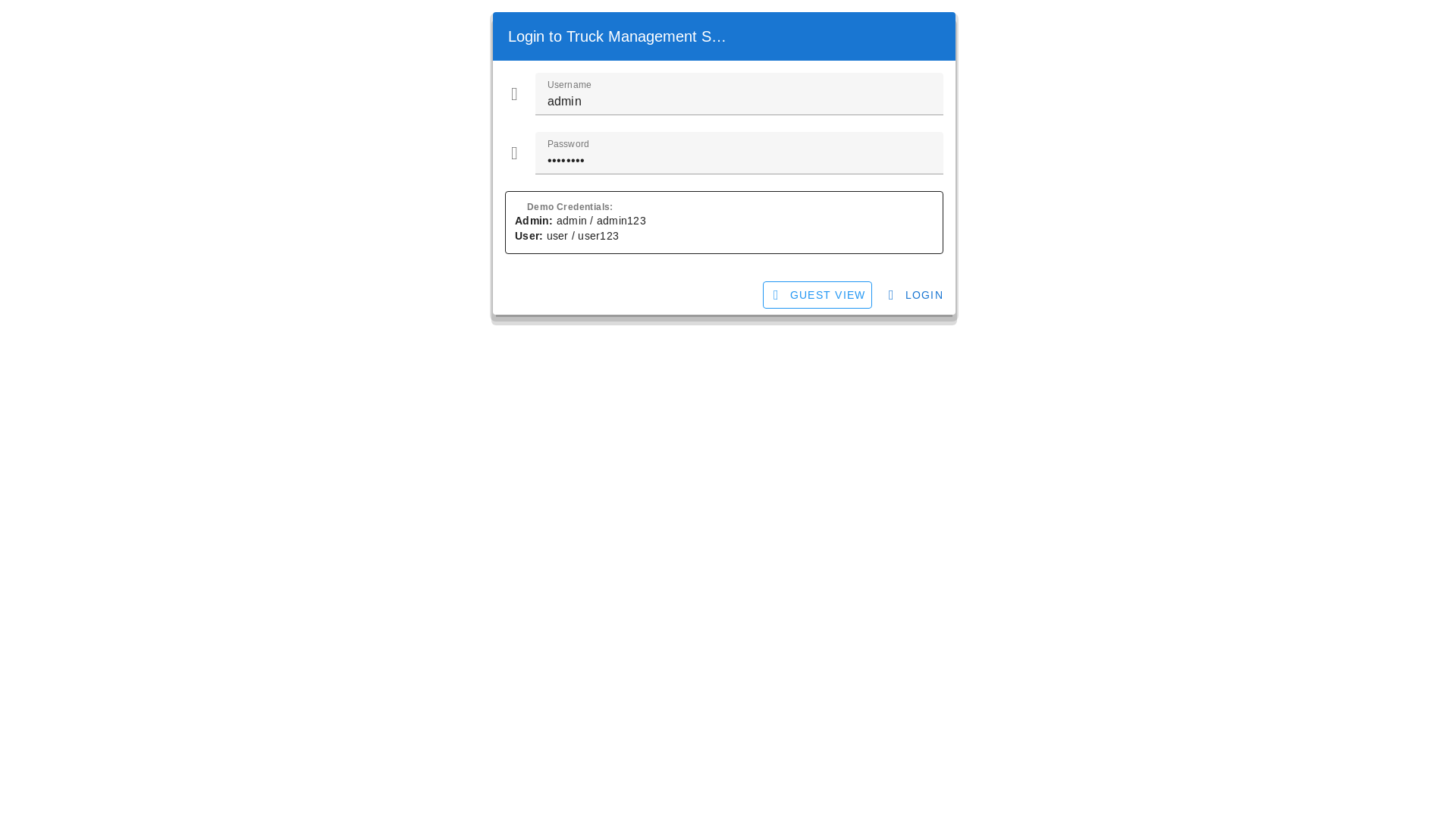 website screenshot of https://truck-management-frontend.pages.dev/