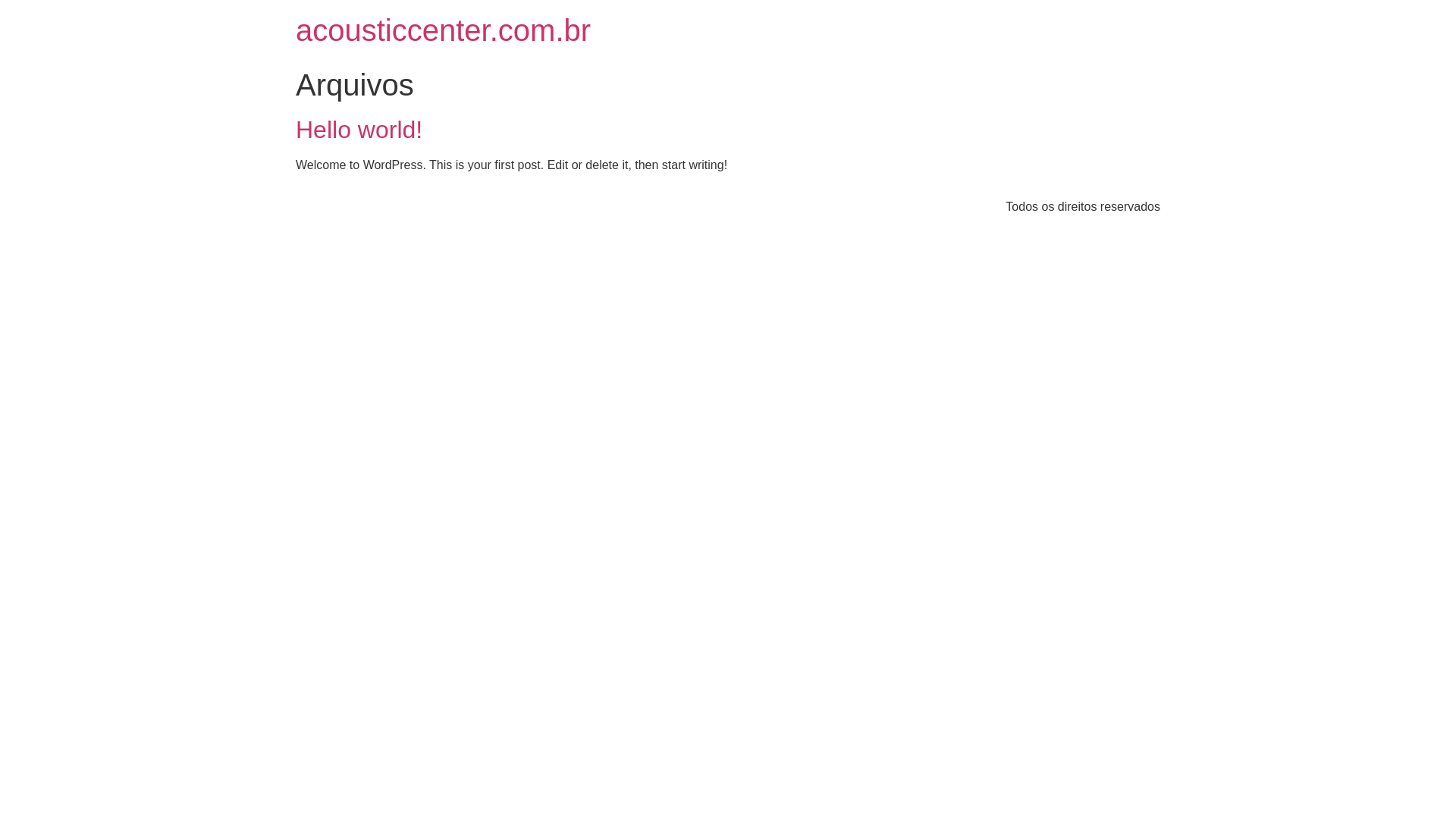 website screenshot of https://acousticcenter.com.br/