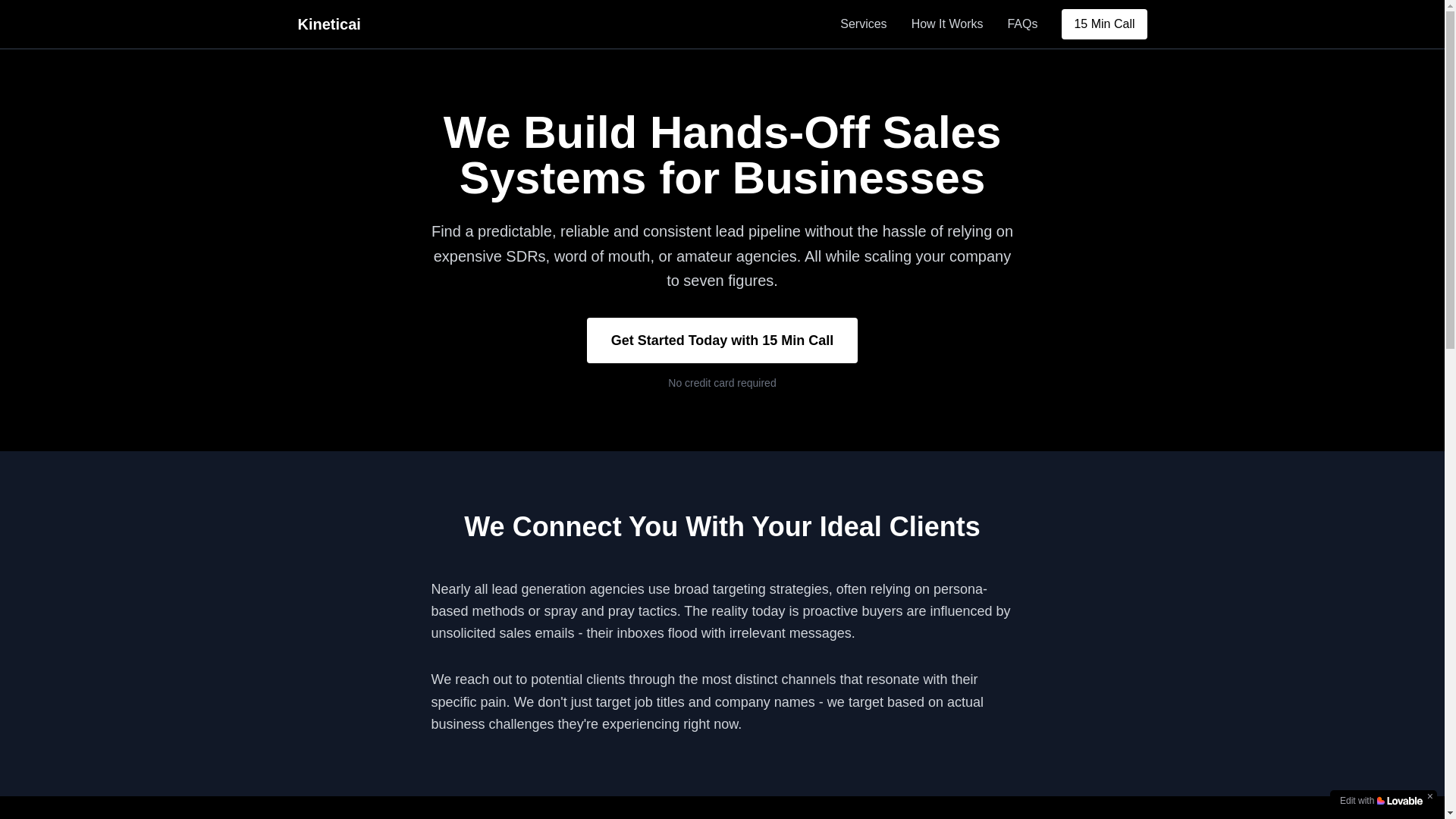 website screenshot of https://findkineticai.com/