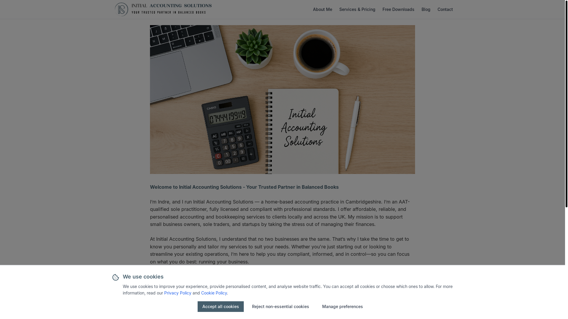 website screenshot of https://initialaccountingsolutions.co.uk/