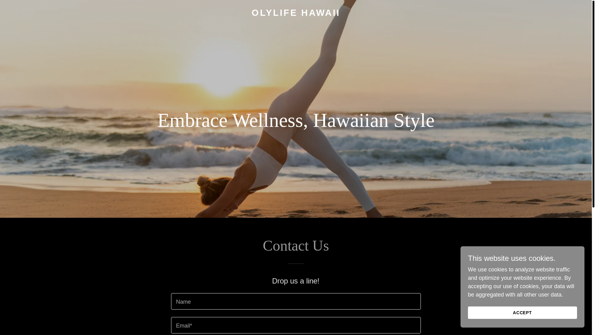 website screenshot of https://olylifehawaii.com/