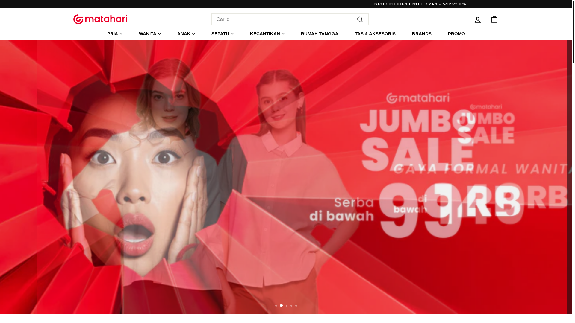 website screenshot of https://mataharimall.vip/