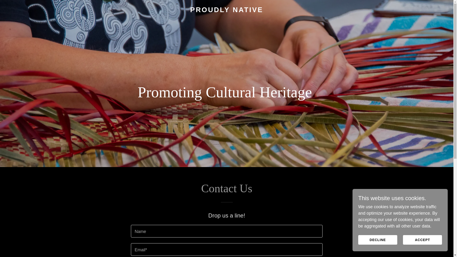 website screenshot of https://proudlynative.com/