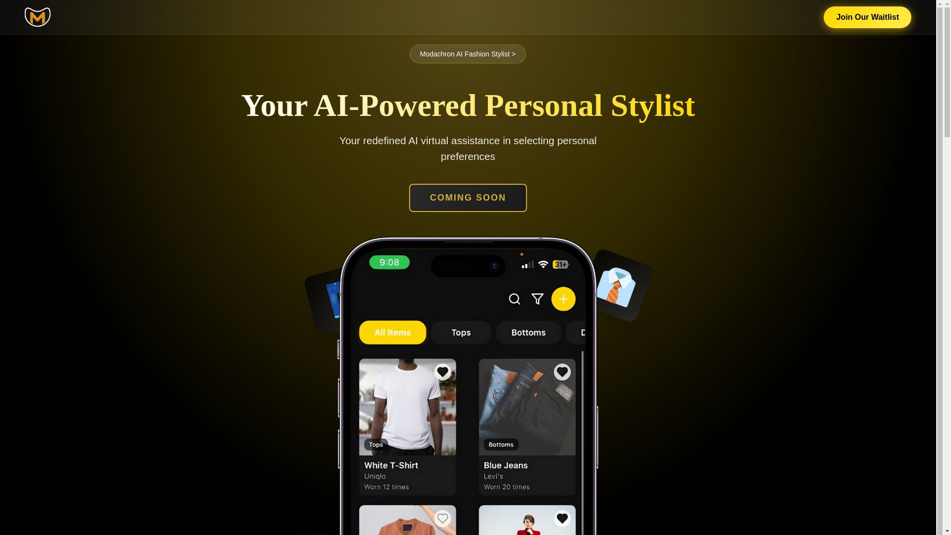website screenshot of https://modachron.com/