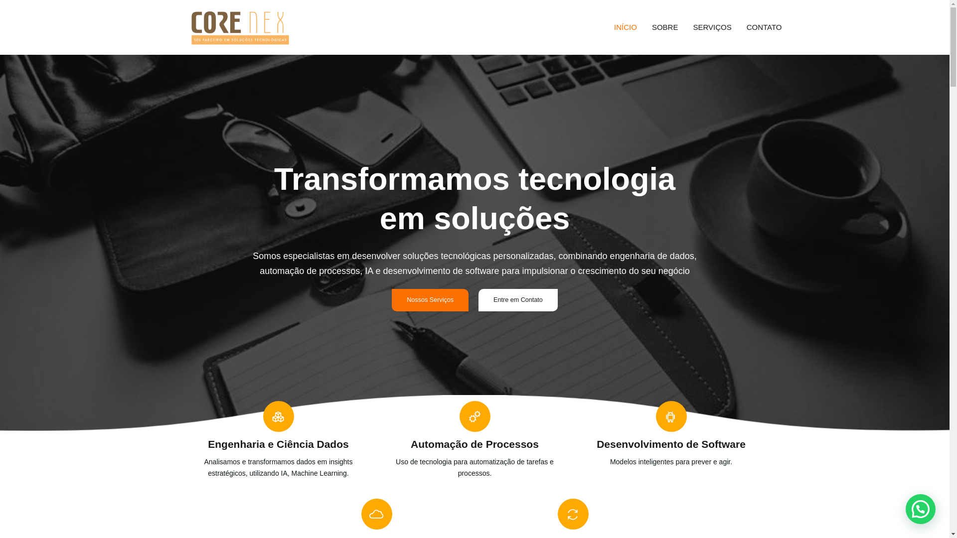 website screenshot of https://corenex.com.br/